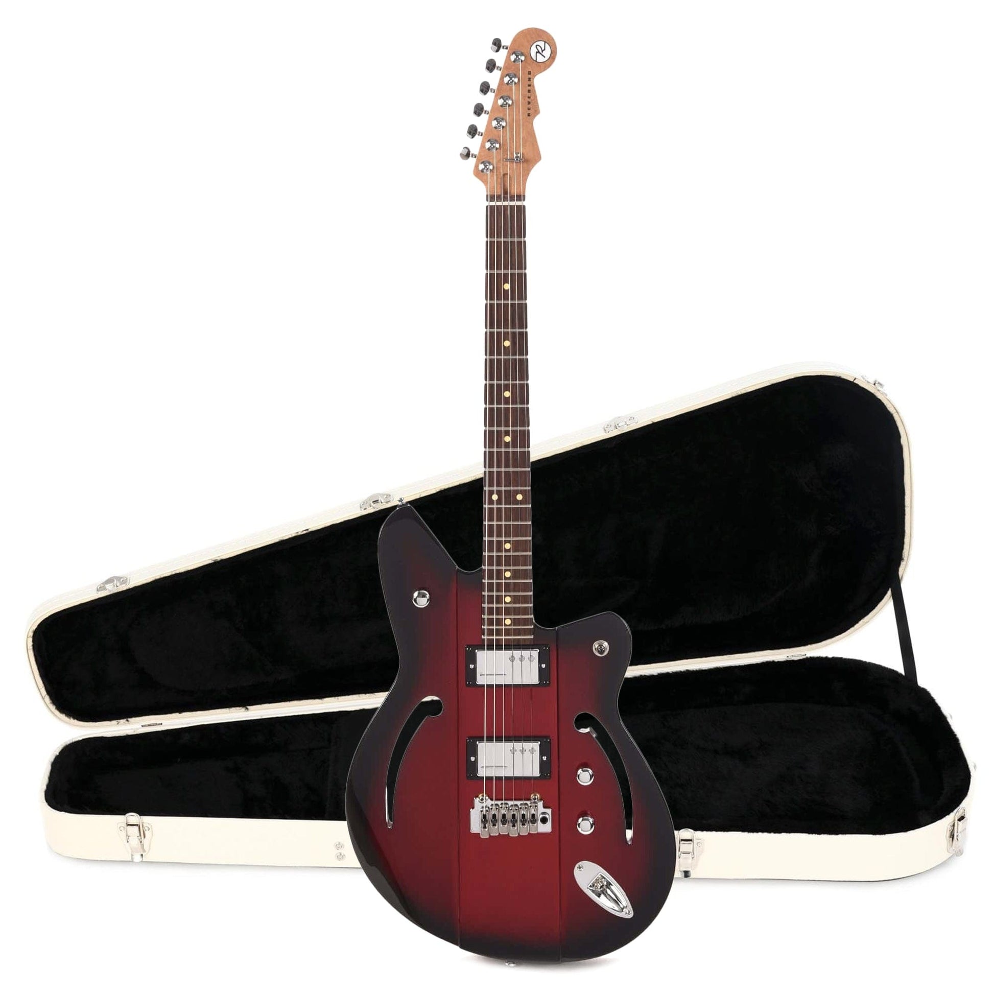 Reverend Air Sonic W Metallic Red Burst Hardshell Case Bundle Electric Guitars / Solid Body