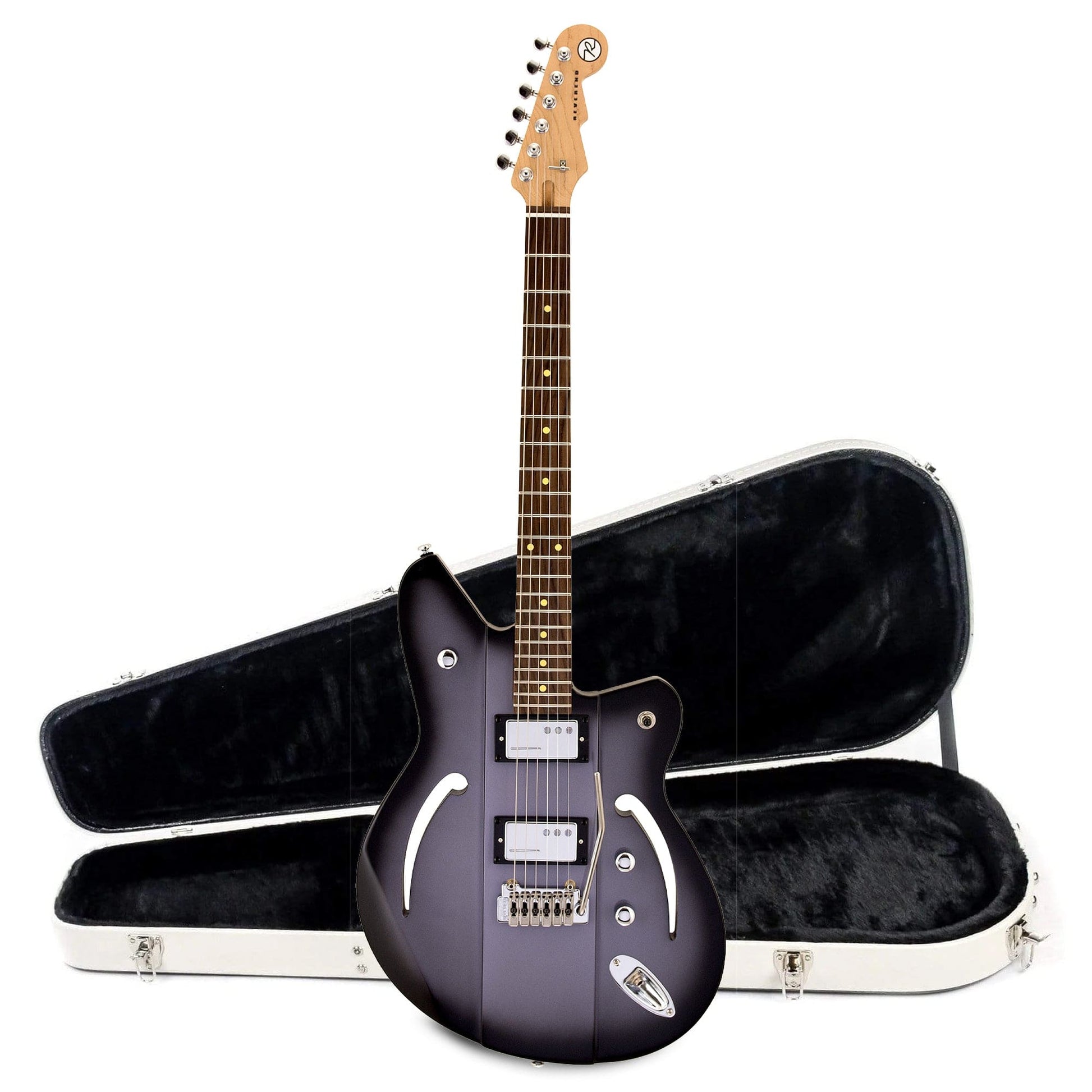 Reverend Airsonic W Periwinkle Burst Hardshell Case Bundle Electric Guitars / Solid Body