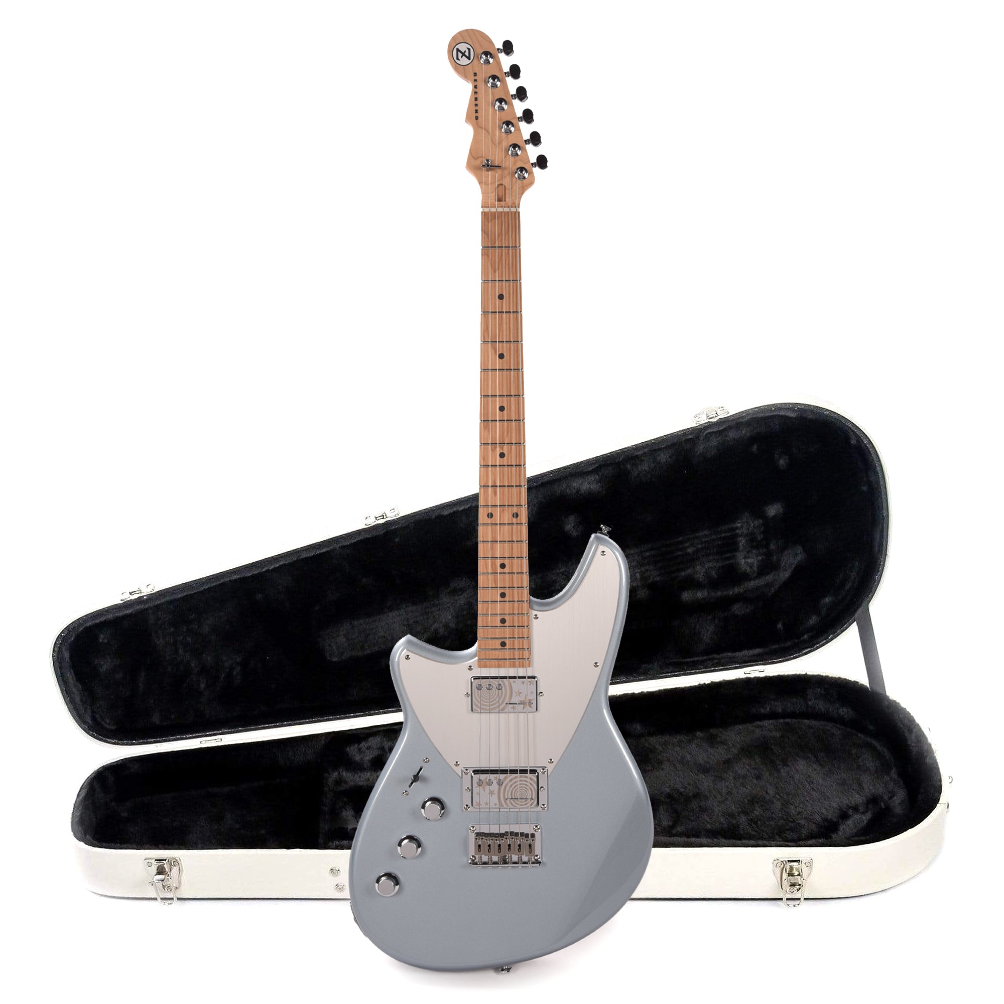 Reverend Billy Corgan Signature Z-One Metallic Silver Freeze LEFTY Hardshell Case Bundle Electric Guitars / Solid Body