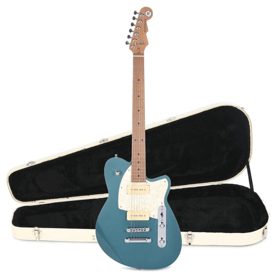 Reverend Charger 290 Deep Sea Blue Hardshell Case Bundle Electric Guitars / Solid Body