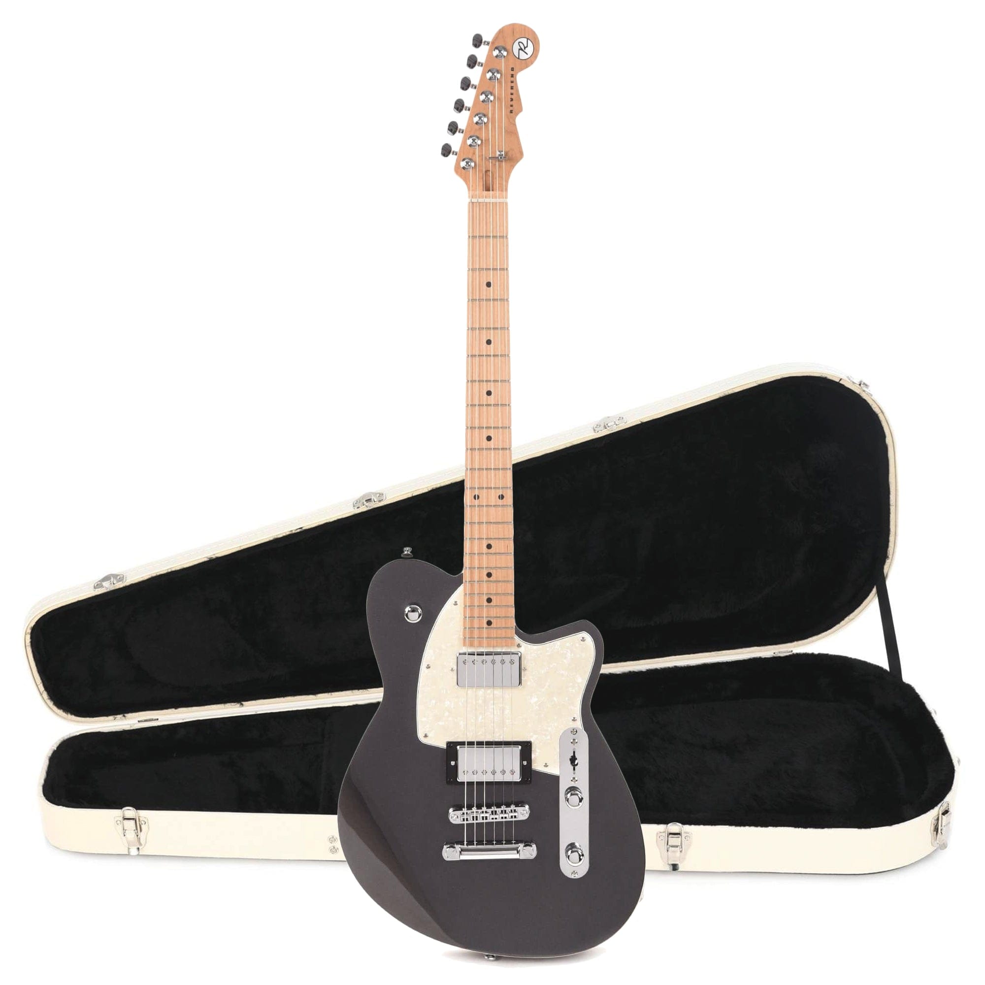 Reverend Charger HB Gunmetal Hardshell Case Bundle Electric Guitars / Solid Body