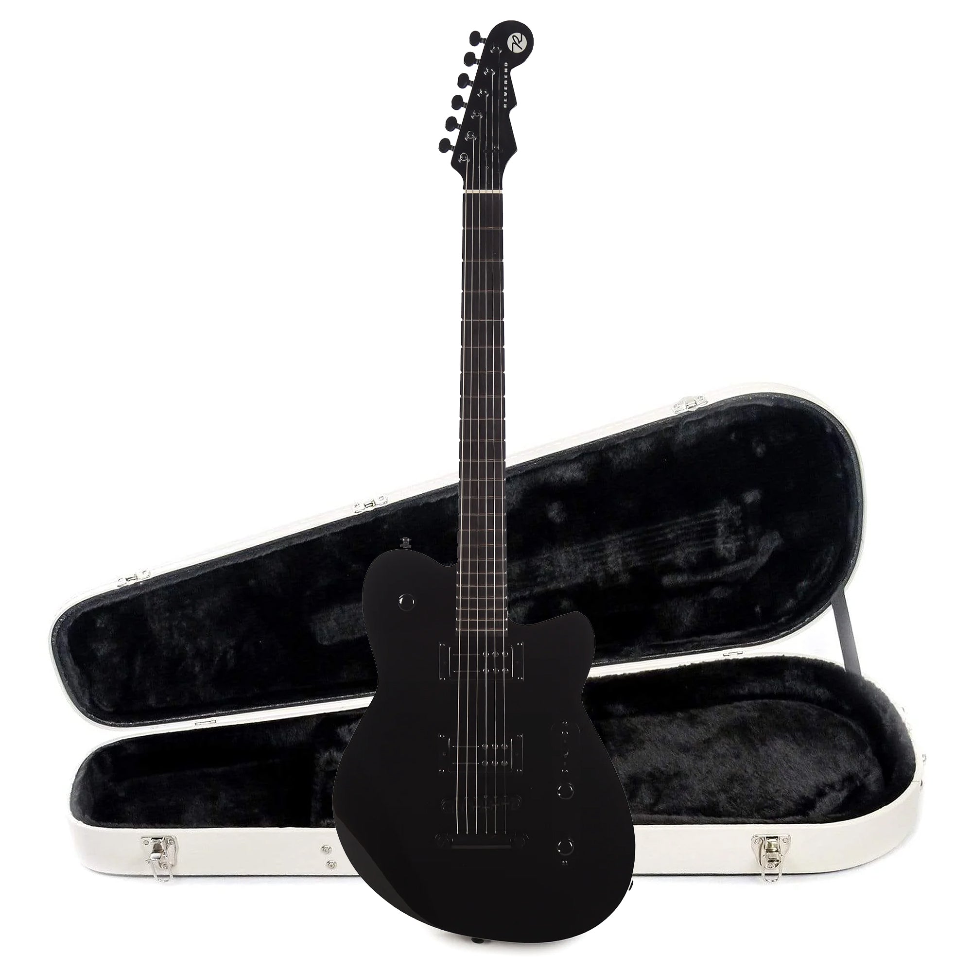 Reverend Charger RA Blackout Edition Hardshell Case Bundle Electric Guitars / Solid Body