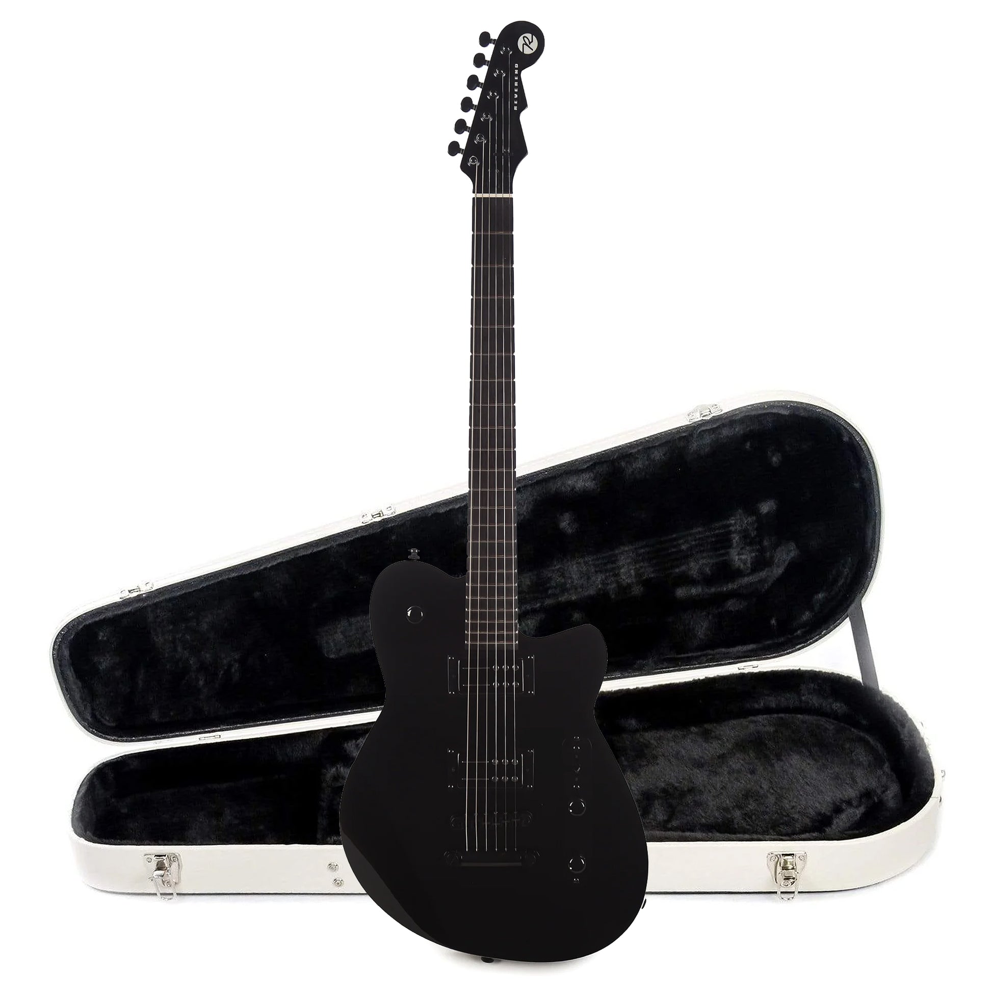 Reverend Charger RA Blackout Edition Hardshell Case Bundle Electric Guitars / Solid Body