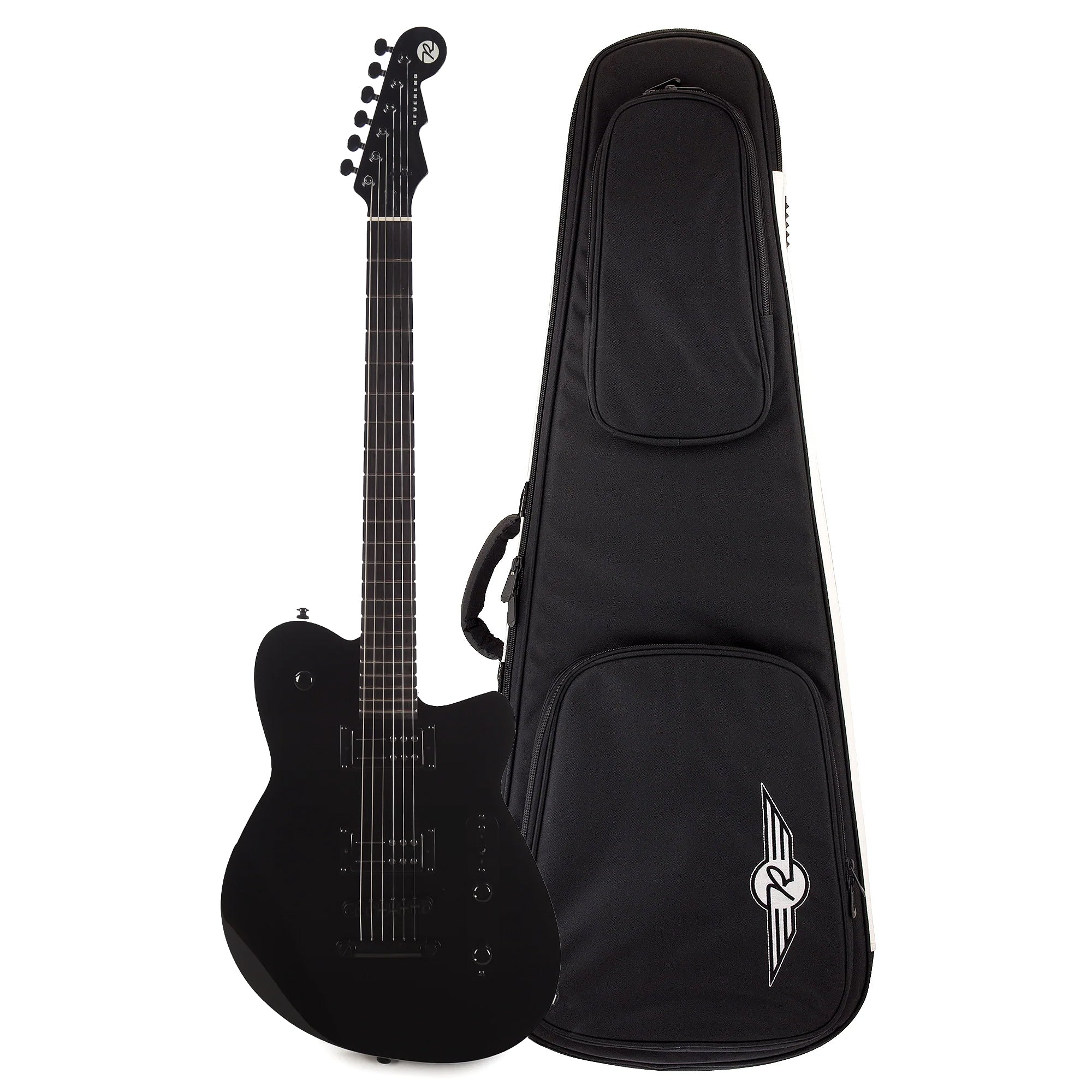 Reverend Charger RA Blackout Edition Soft Case Bundle Electric Guitars / Solid Body