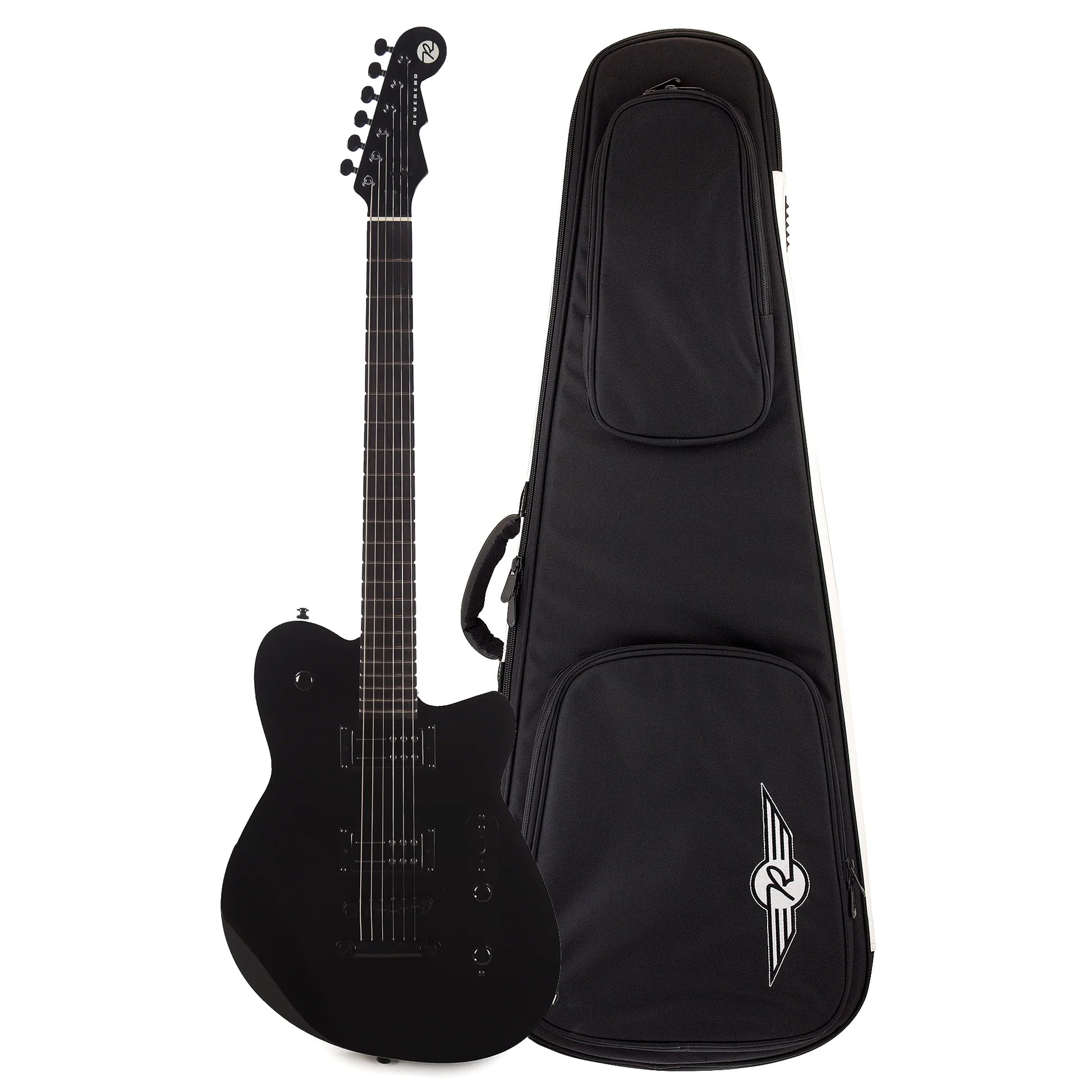 Reverend Charger RA Blackout Edition Soft Case Bundle Electric Guitars / Solid Body