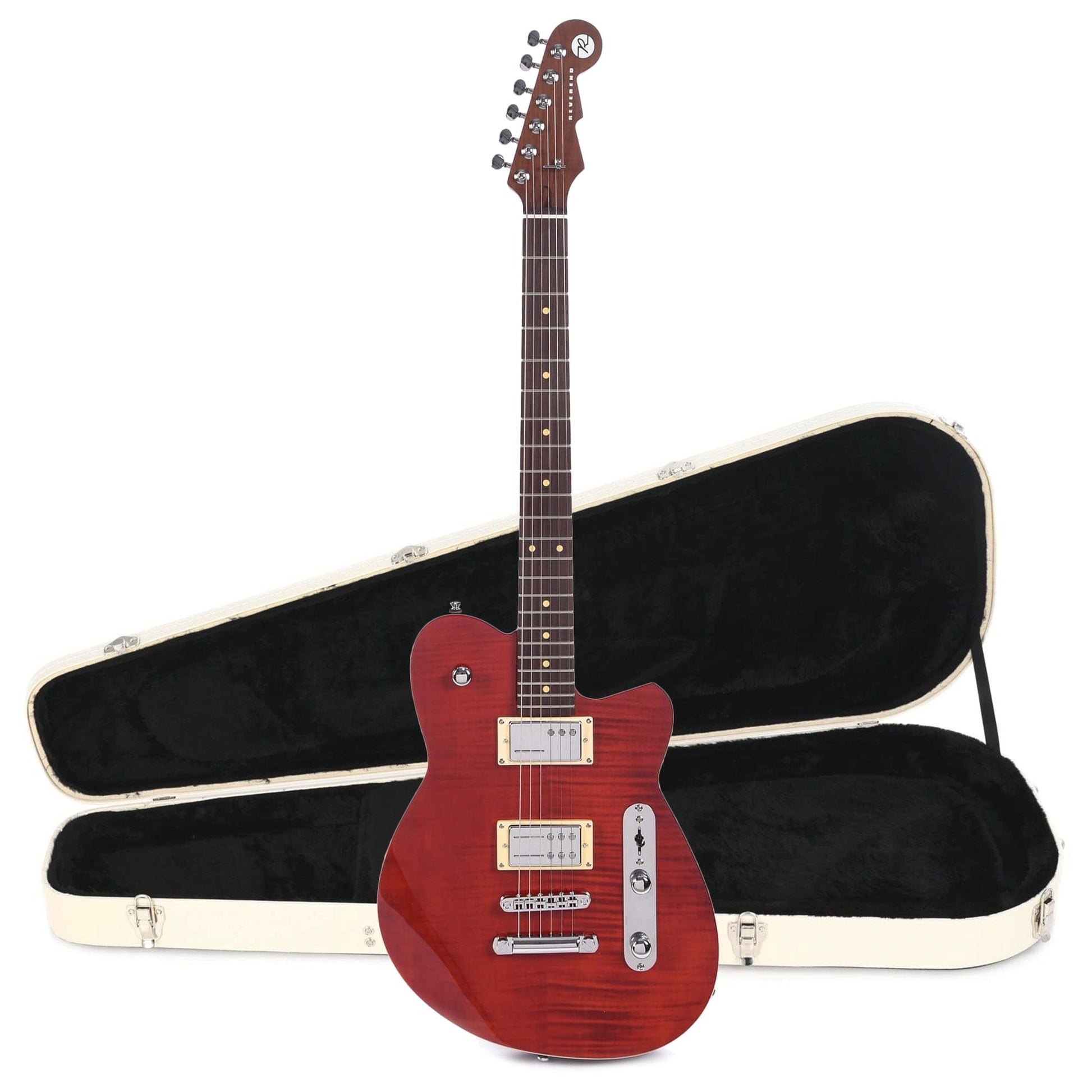 Reverend Charger RA Trans Wine Red Hardshell Case Bundle Electric Guitars / Solid Body