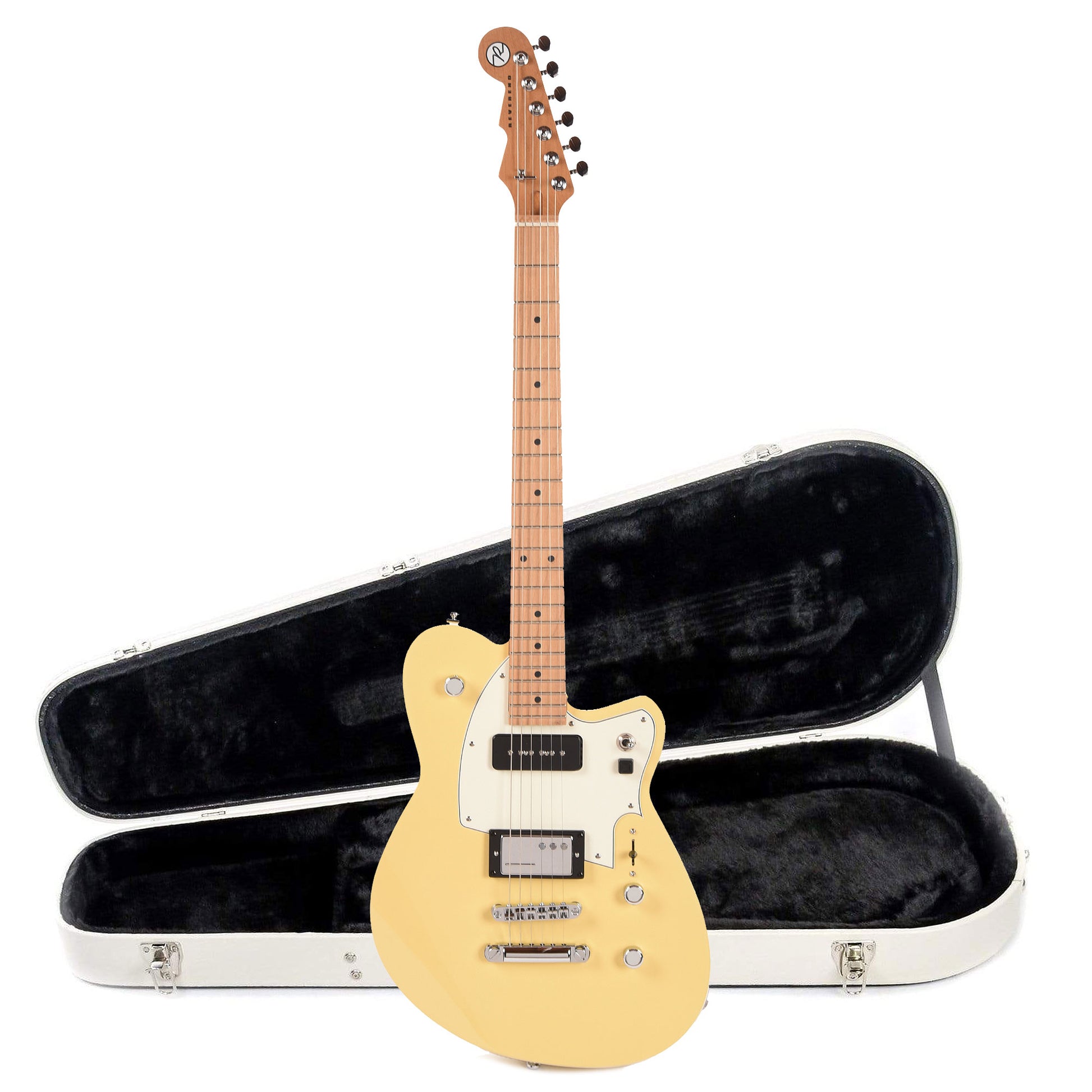 Reverend Chris Freeman Powder Yellow Hardshell Case Bundle Electric Guitars / Solid Body