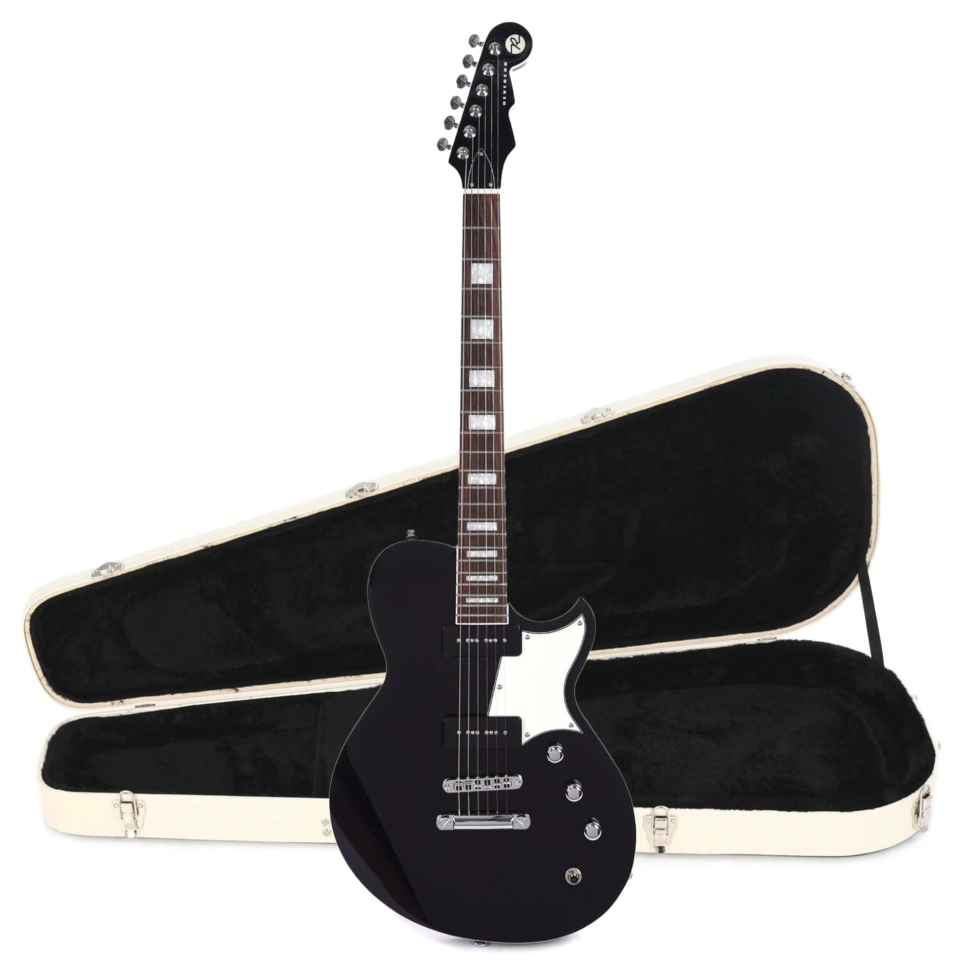 Reverend Contender 290 Midnight Black Hardshell Case Bundle Electric Guitars / Solid Body