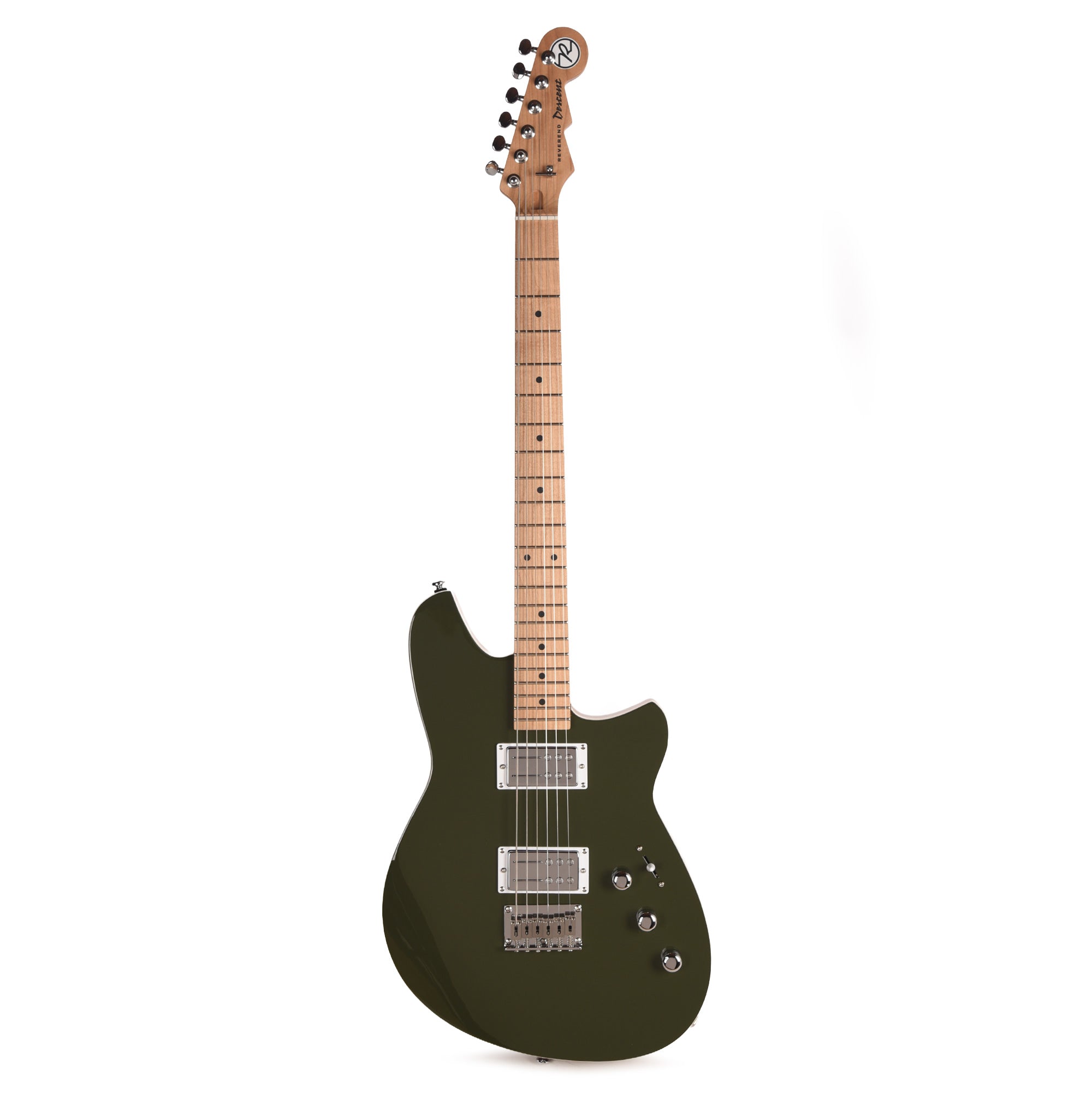 Reverend Descent Baritone Electric Guitar Army Green Electric Guitars / Solid Body