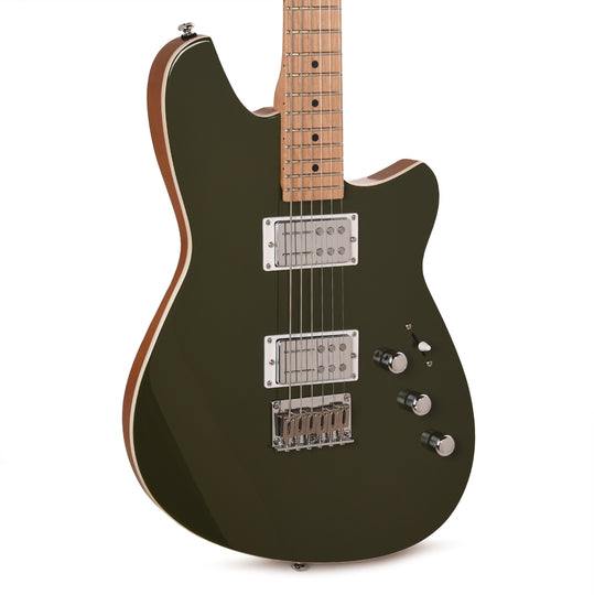 Reverend Descent Baritone Electric Guitar Army Green Electric Guitars / Solid Body