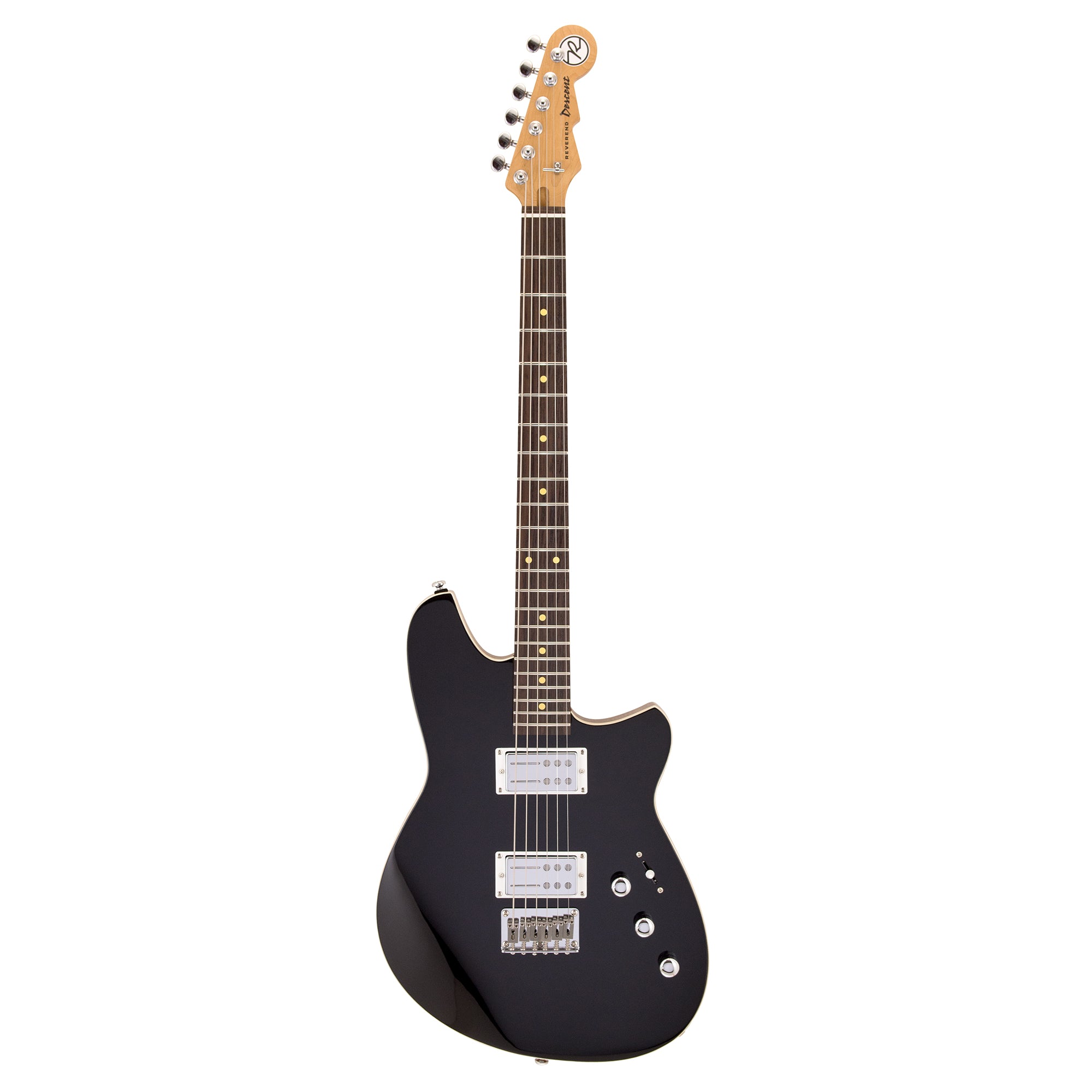 Reverend Descent Baritone Electric Guitar Midnight Black Electric Guitars / Solid Body