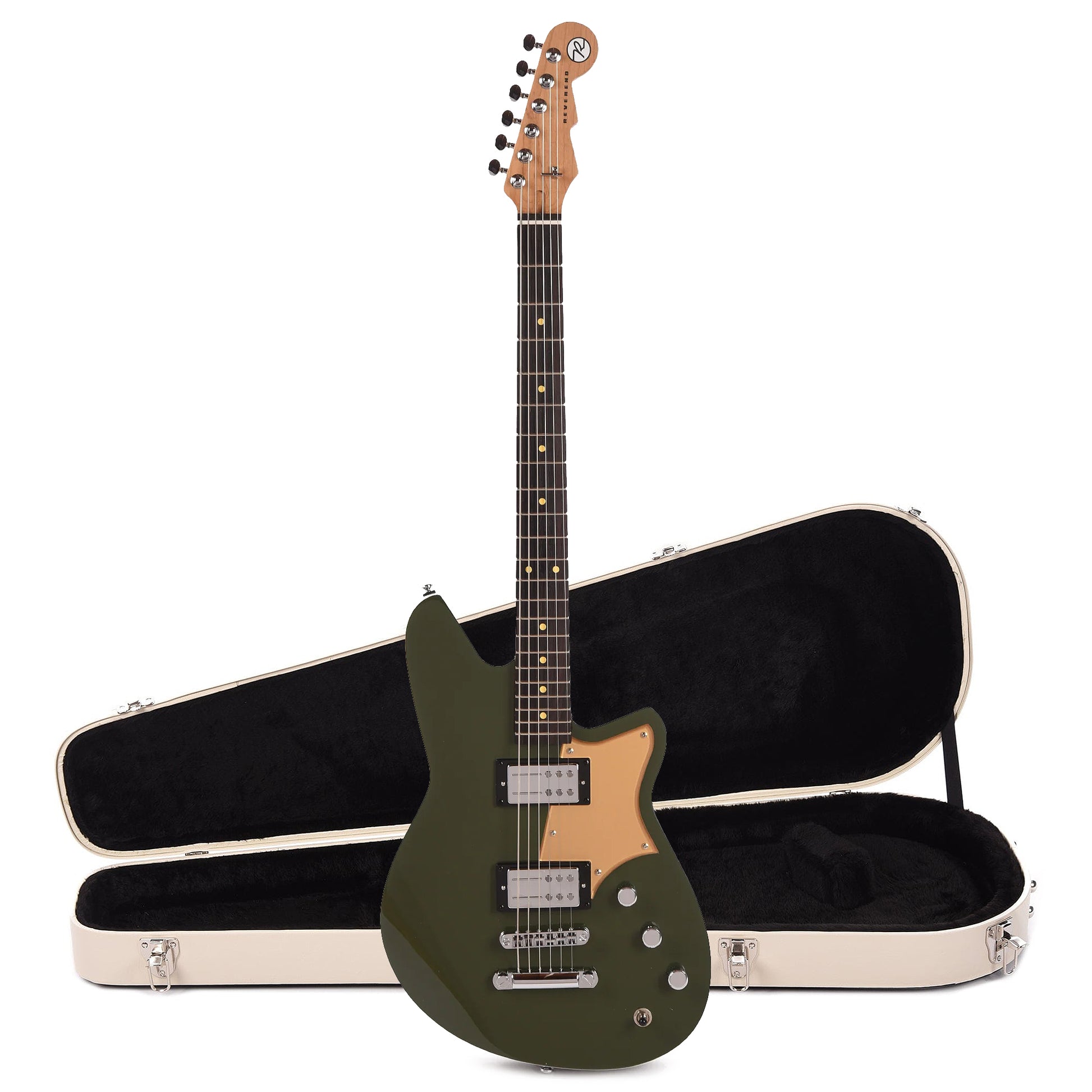 Reverend Descent RA Army Green Hardshell Case Bundle Electric Guitars / Solid Body