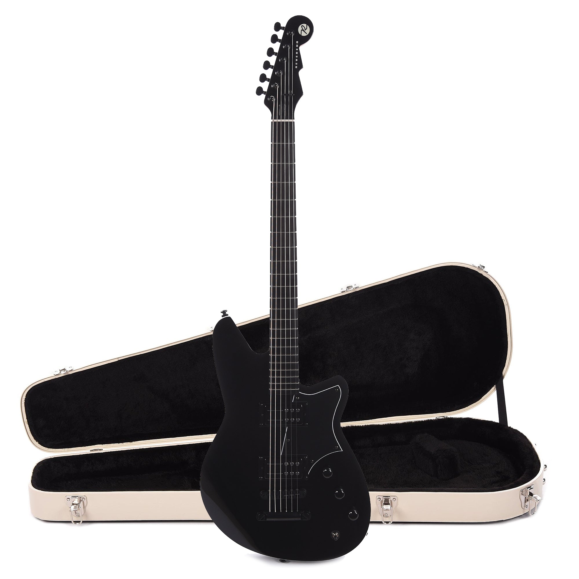 Reverend Descent RA Baritone Blackout and Hardshell Case Bundle Electric Guitars / Solid Body
