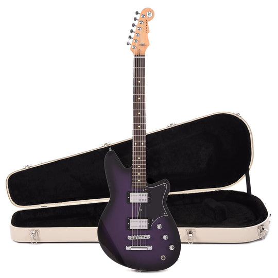 Reverend Descent RA Baritone Purple Burst Hardshell Case Bundle Electric Guitars / Solid Body