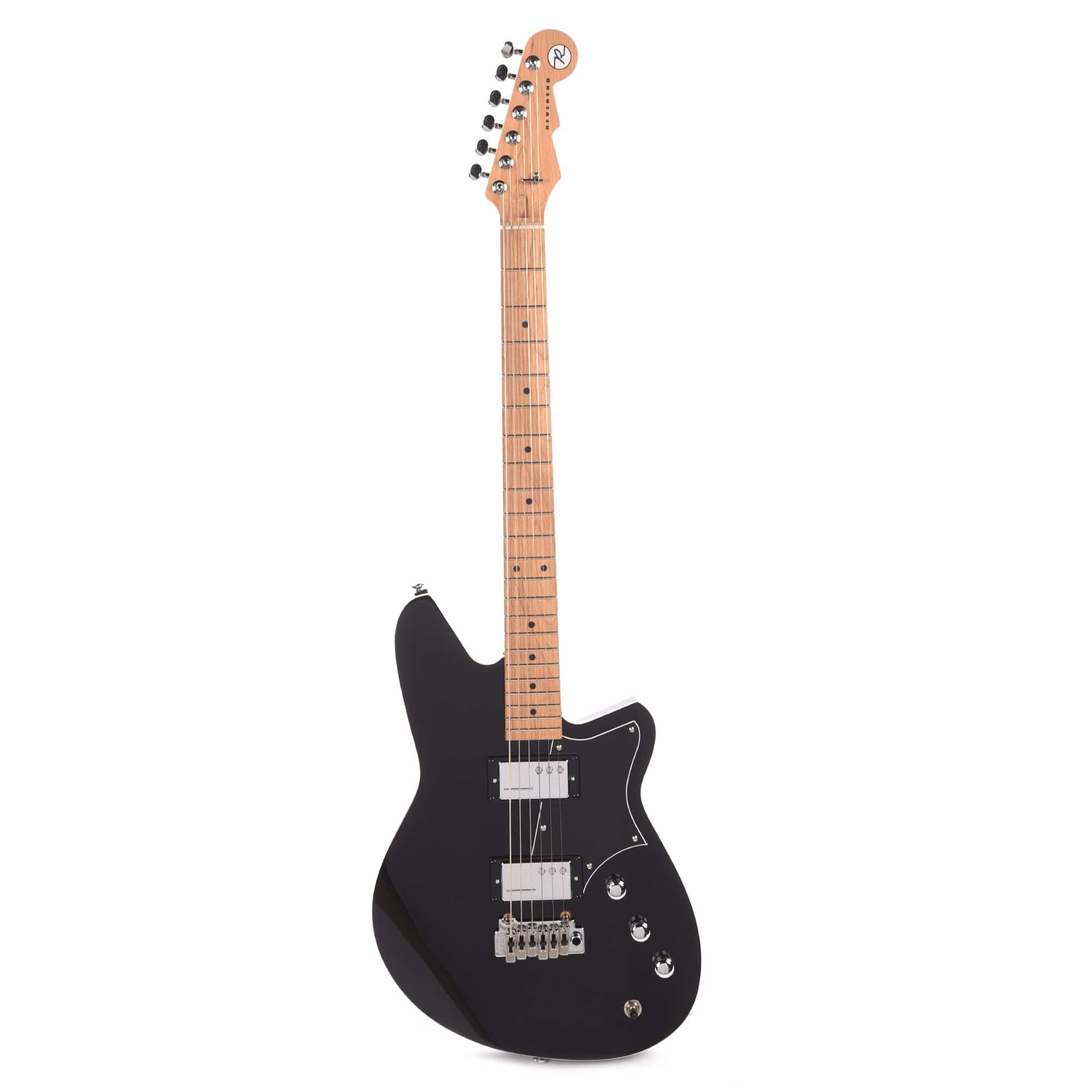 Reverend Descent W Baritone Midnight Black Electric Guitars / Solid Body