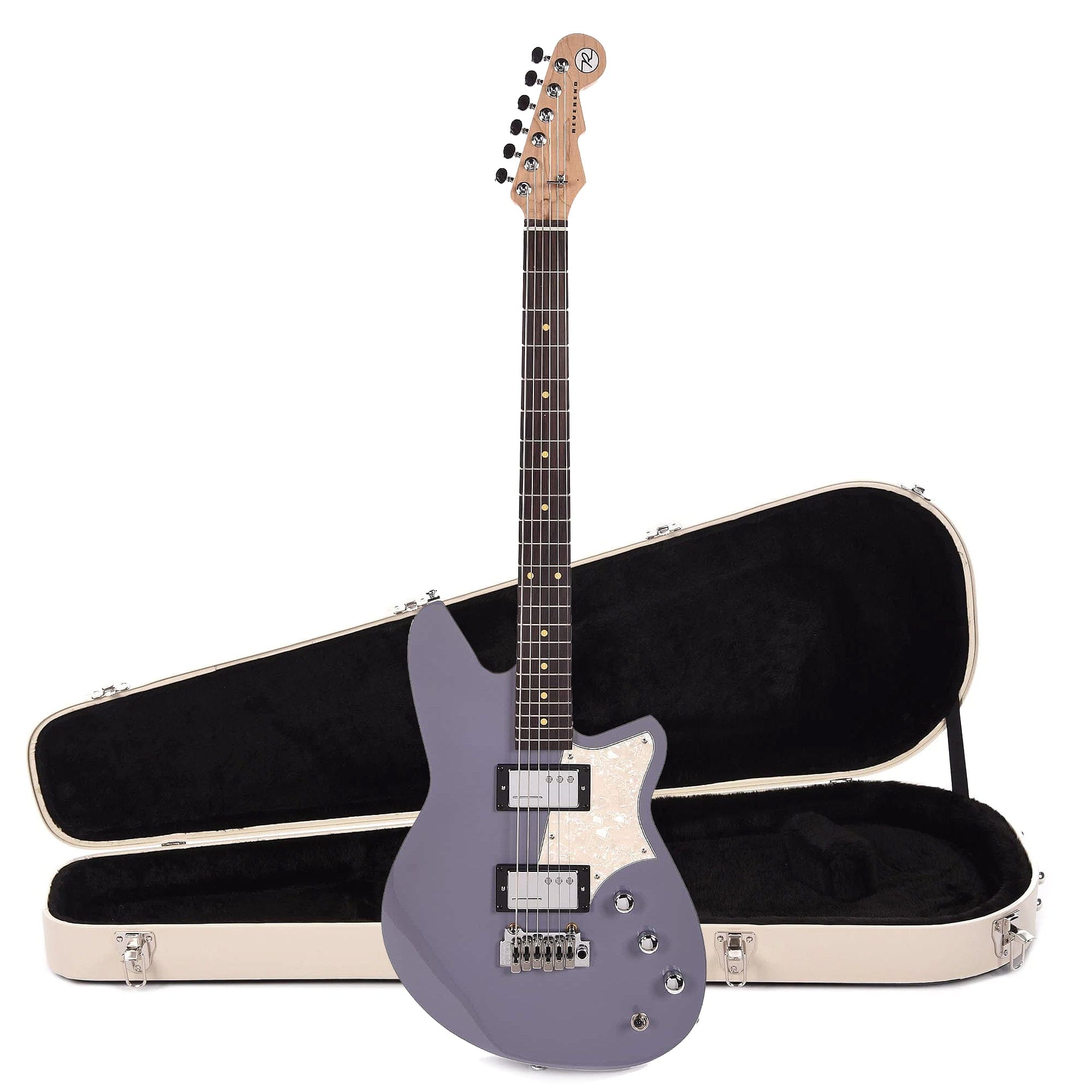 Reverend Descent W Baritone Periwinkle Hardshell Case Bundle Electric Guitars / Solid Body