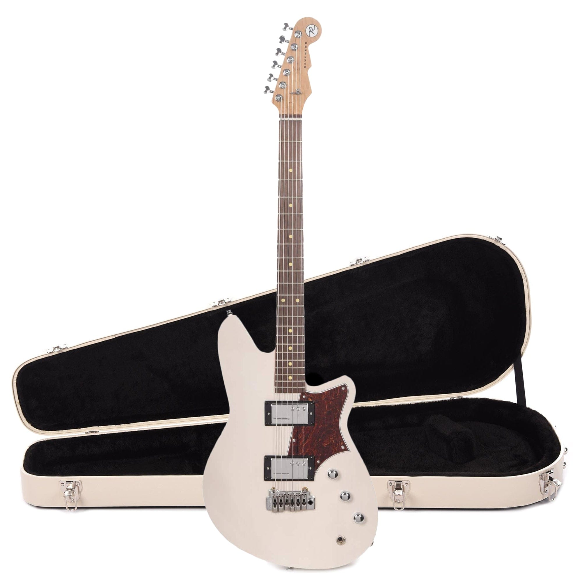 Reverend Descent W Baritone Trans White Hardshell Case Bundle Electric Guitars / Solid Body