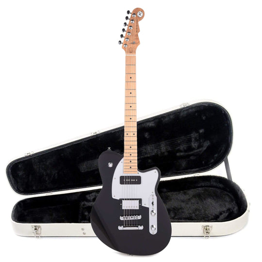 Reverend Double Agent OG Midnight Black Hardshell Case Bundle Electric Guitars / Solid Body