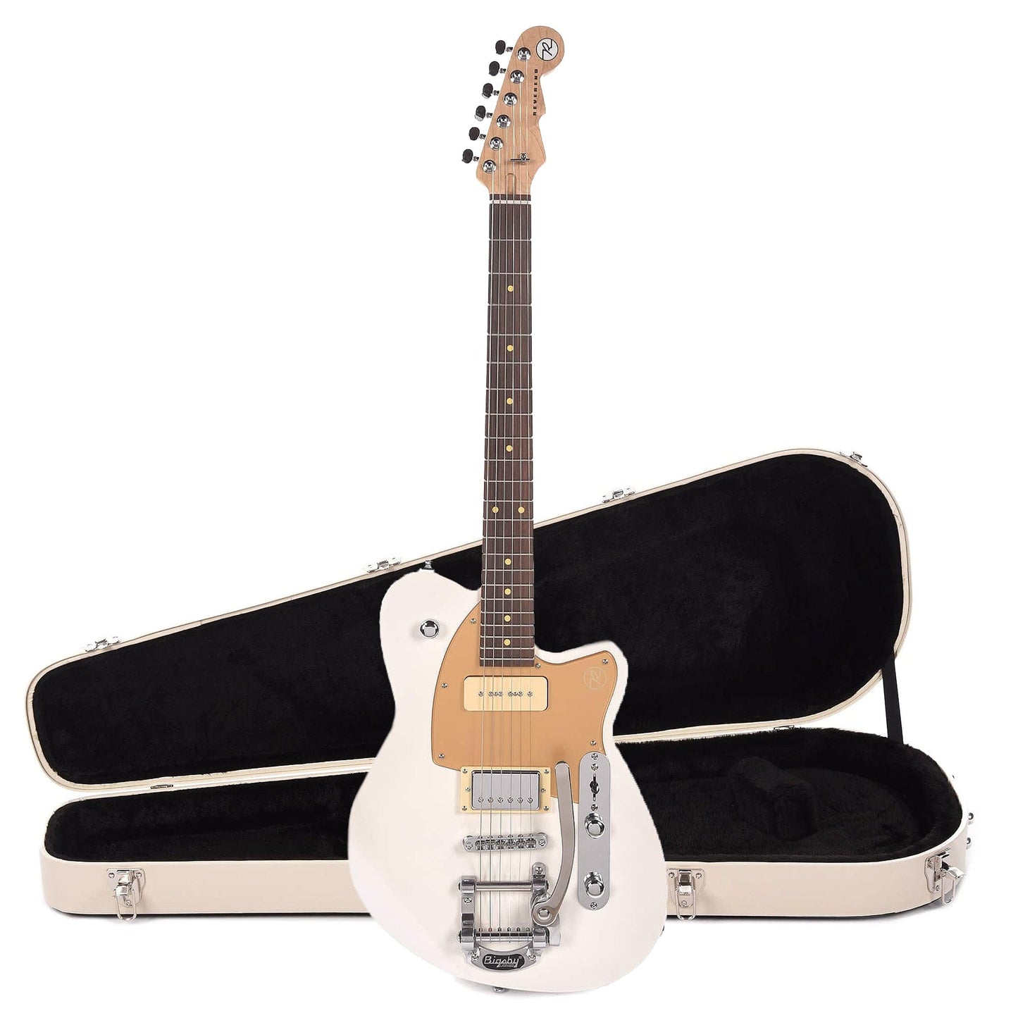 Reverend Double Agent OG Pearl Edition Pearl White Hardshell Case Bundle Electric Guitars / Solid Body