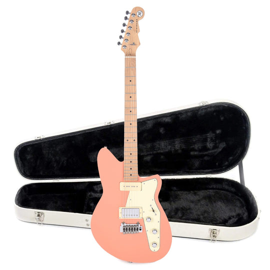 Reverend Double Agent W Coral LE w/Roasted Maple Neck (CME Exclusive) Hardshell Case Bundle Electric Guitars / Solid Body