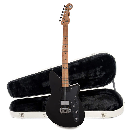 Reverend Double Agent W Midnight Black Hardshell Case Bundle Electric Guitars / Solid Body