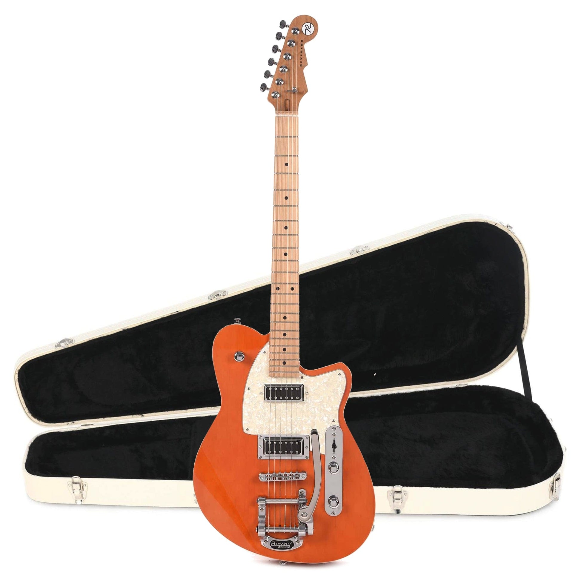 Reverend Flatroc Bigsby Rock Orange Hardshell Case Bundle Electric Guitars / Solid Body