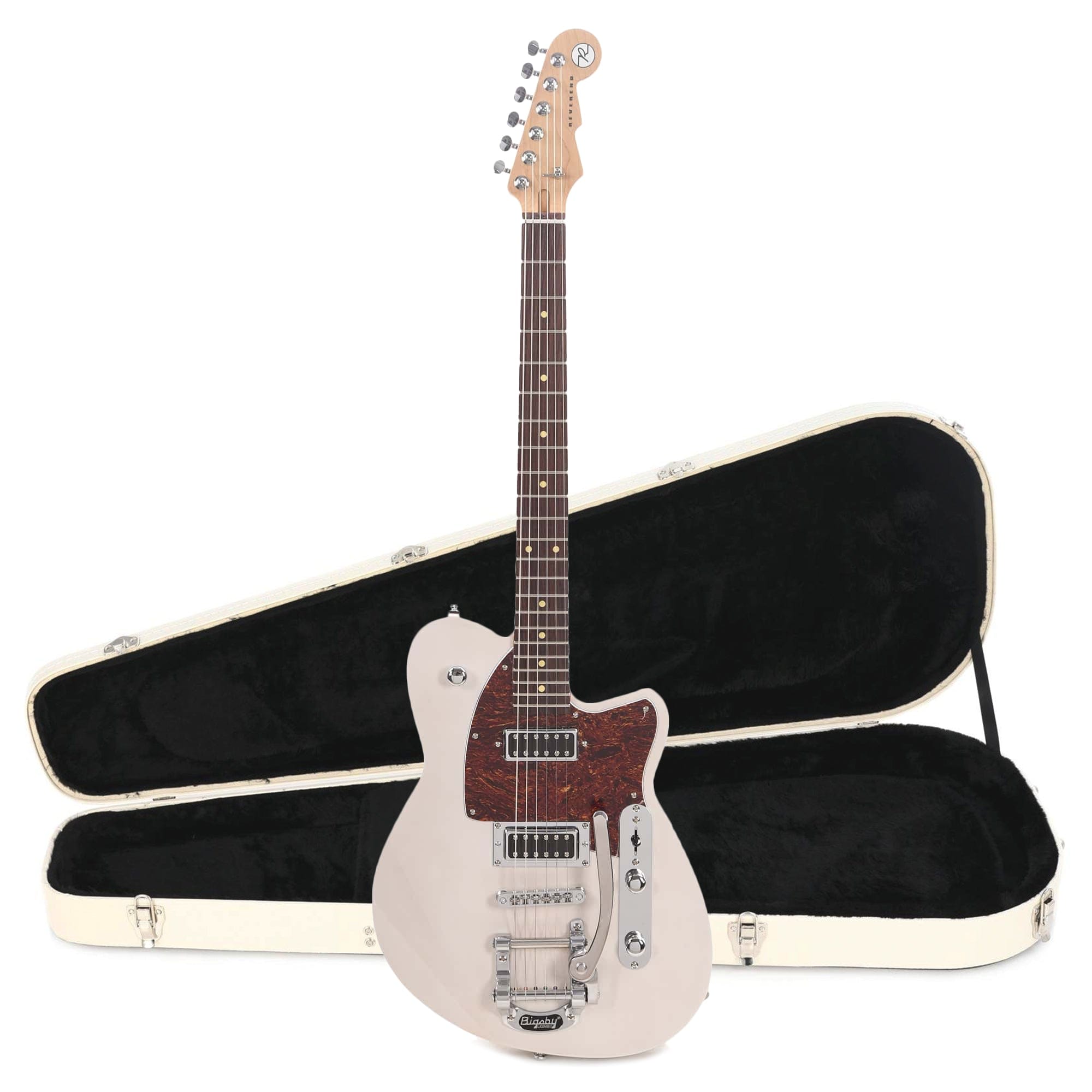Reverend Flatroc Trans White w/Bigsby Hardshell Case Bundle Electric Guitars / Solid Body