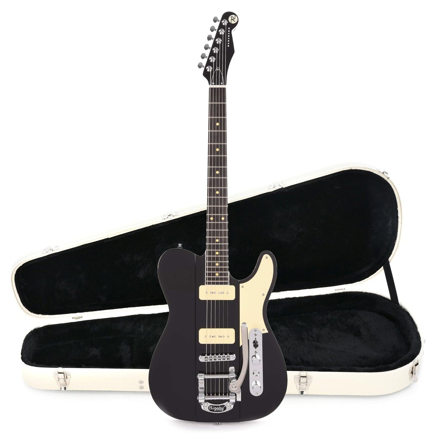 Reverend Greg Koch Signature Gristlemaster 90 Midnight Black w/Bigsby Hardshell Case Bundle Electric Guitars / Solid Body