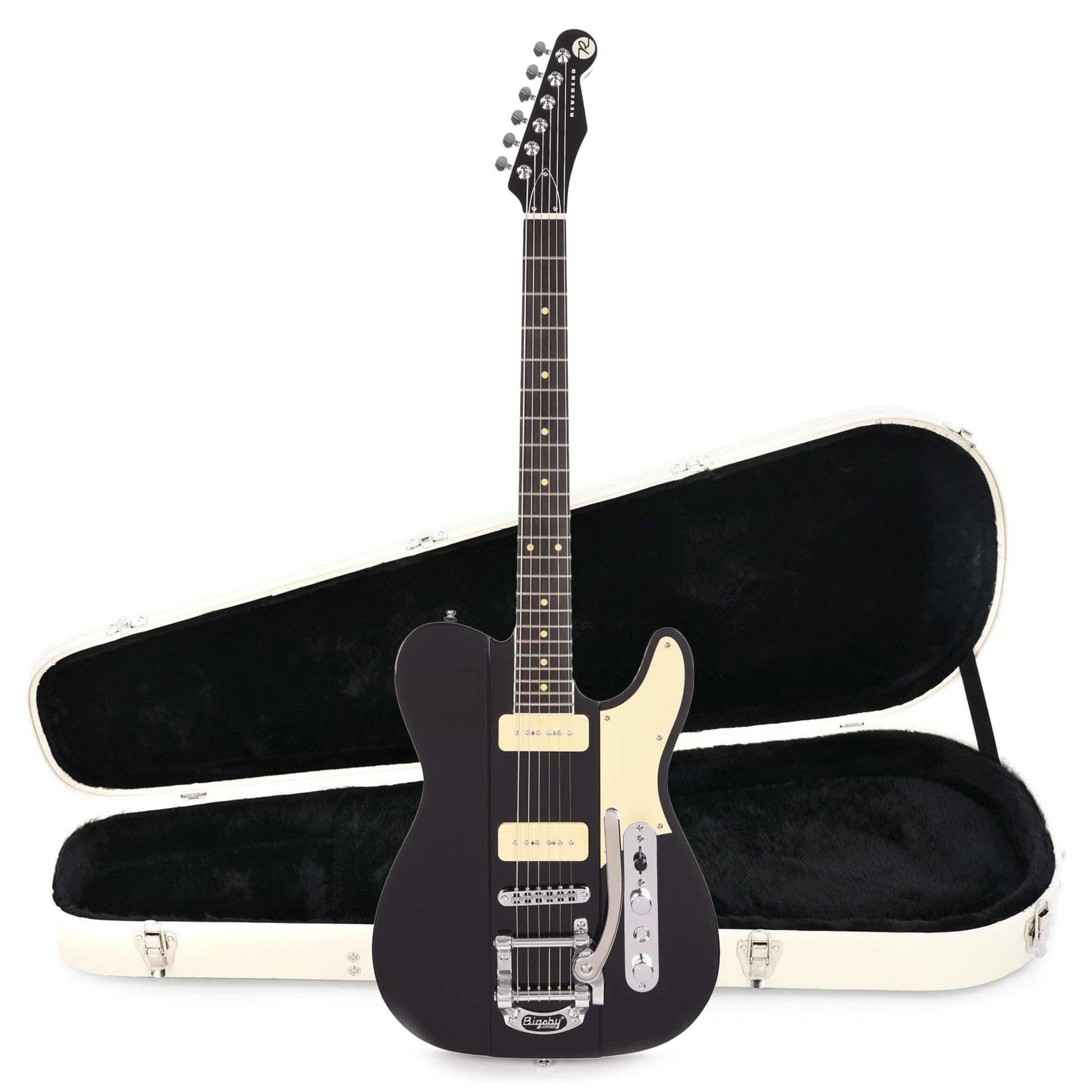 Reverend Greg Koch Signature Gristlemaster 90 Midnight Black w/Bigsby Hardshell Case Bundle Electric Guitars / Solid Body