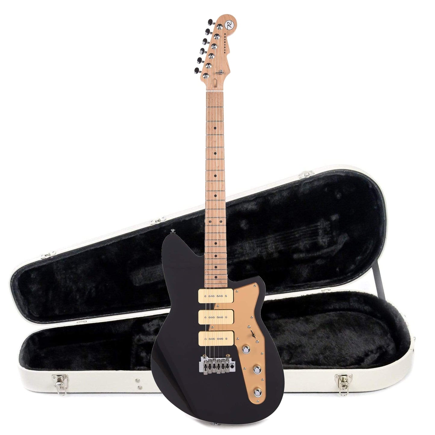Reverend Jetstream 390 Midnight Black Hardshell Case Bundle Electric Guitars / Solid Body