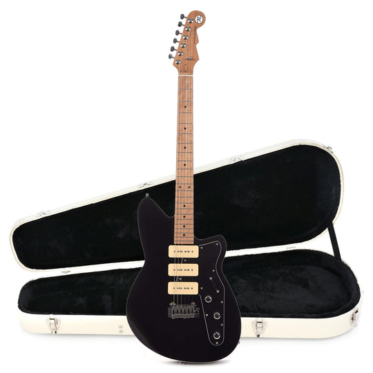 Reverend Jetstream 390 Midnight Black Hardshell Case Bundle Electric Guitars / Solid Body