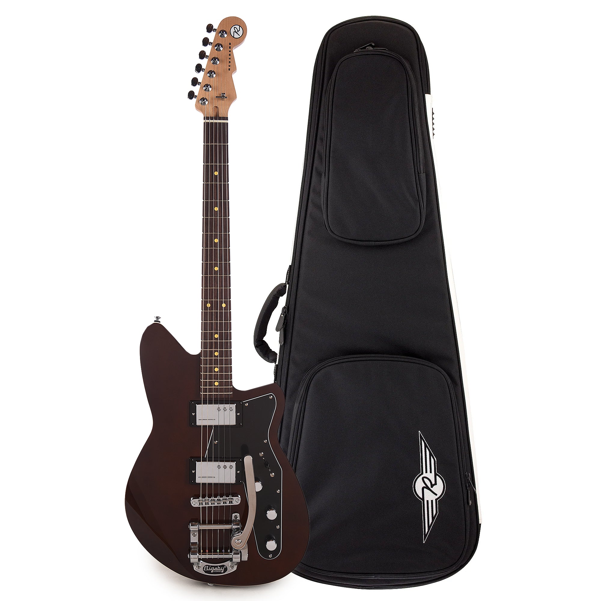 Reverend Jetstream HC w/Bigsby Dark Violin Brown Soft Case Bundle Electric Guitars / Solid Body