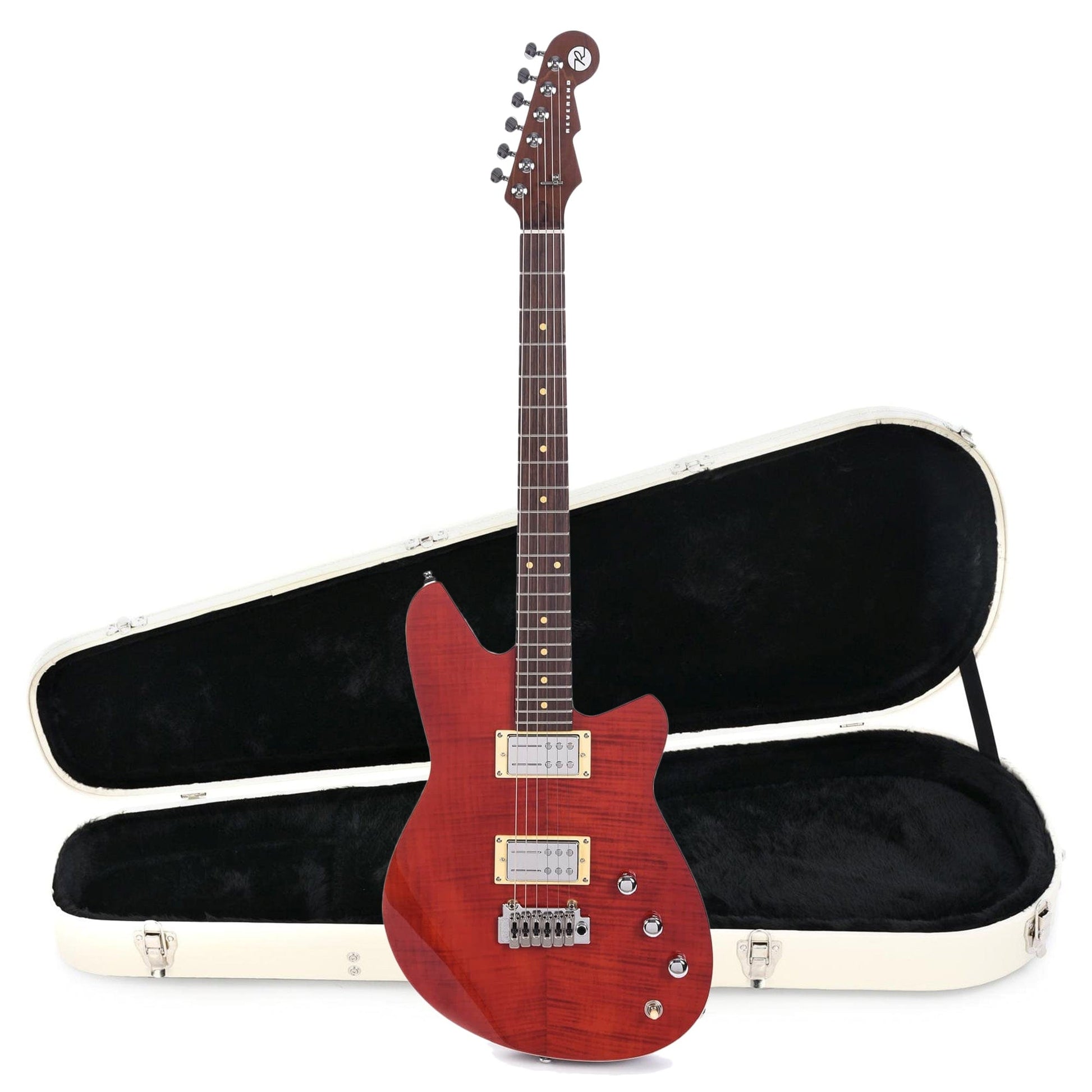 Reverend Kingbolt RA FM Trans Wine Red Hardshell Case Bundle Electric Guitars / Solid Body