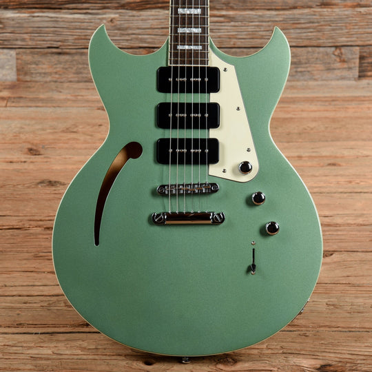 Reverend Manta Ray 390 Metallic Alpine Green Electric Guitars / Solid Body