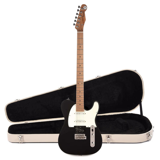 Reverend Pete Anderson Eastsider Baritone Midnight Black Hardshell Case Bundle Electric Guitars / Solid Body