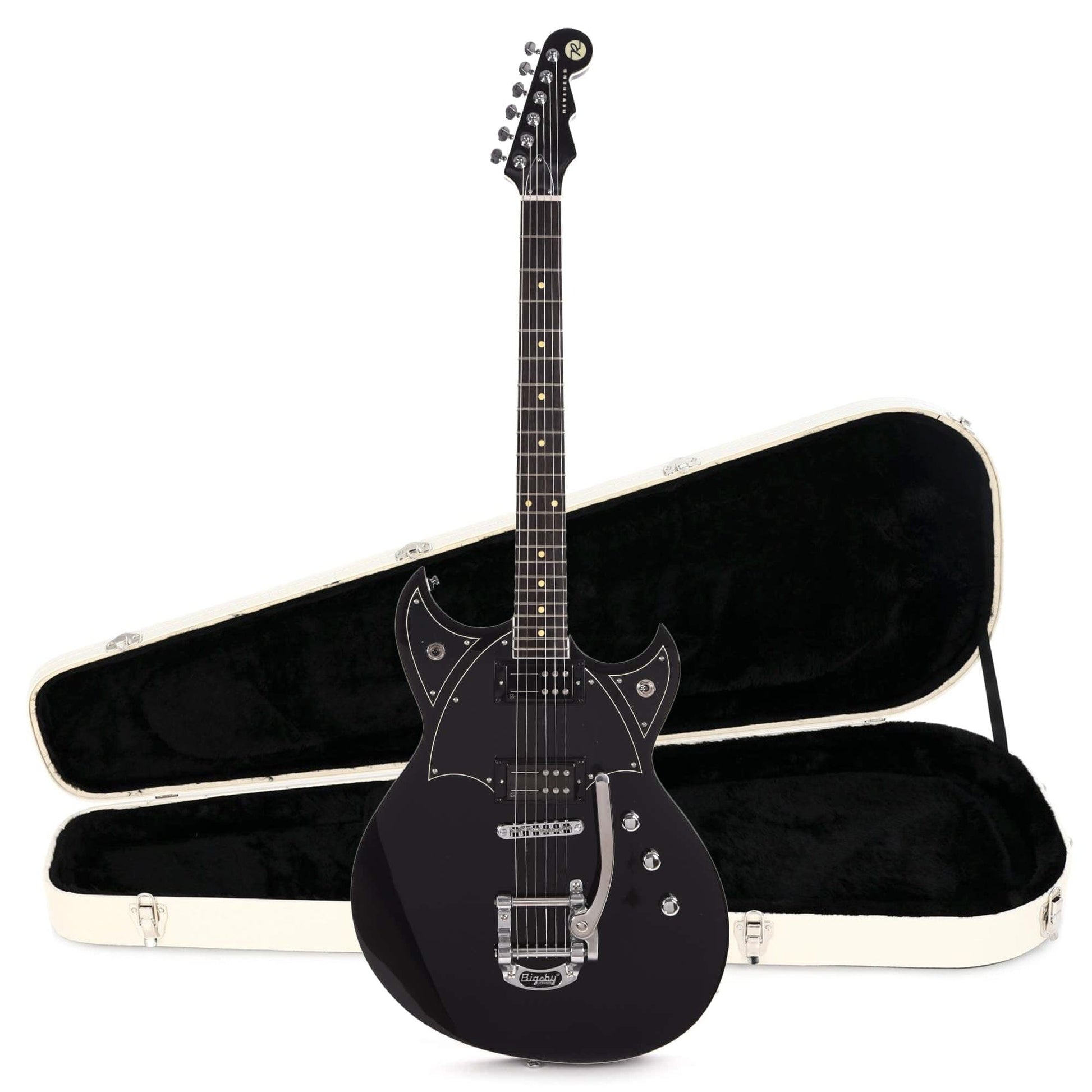 Reverend Reeves Gabrels Spacehawk Metallic Black Hardshell Case Bundle Electric Guitars / Solid Body