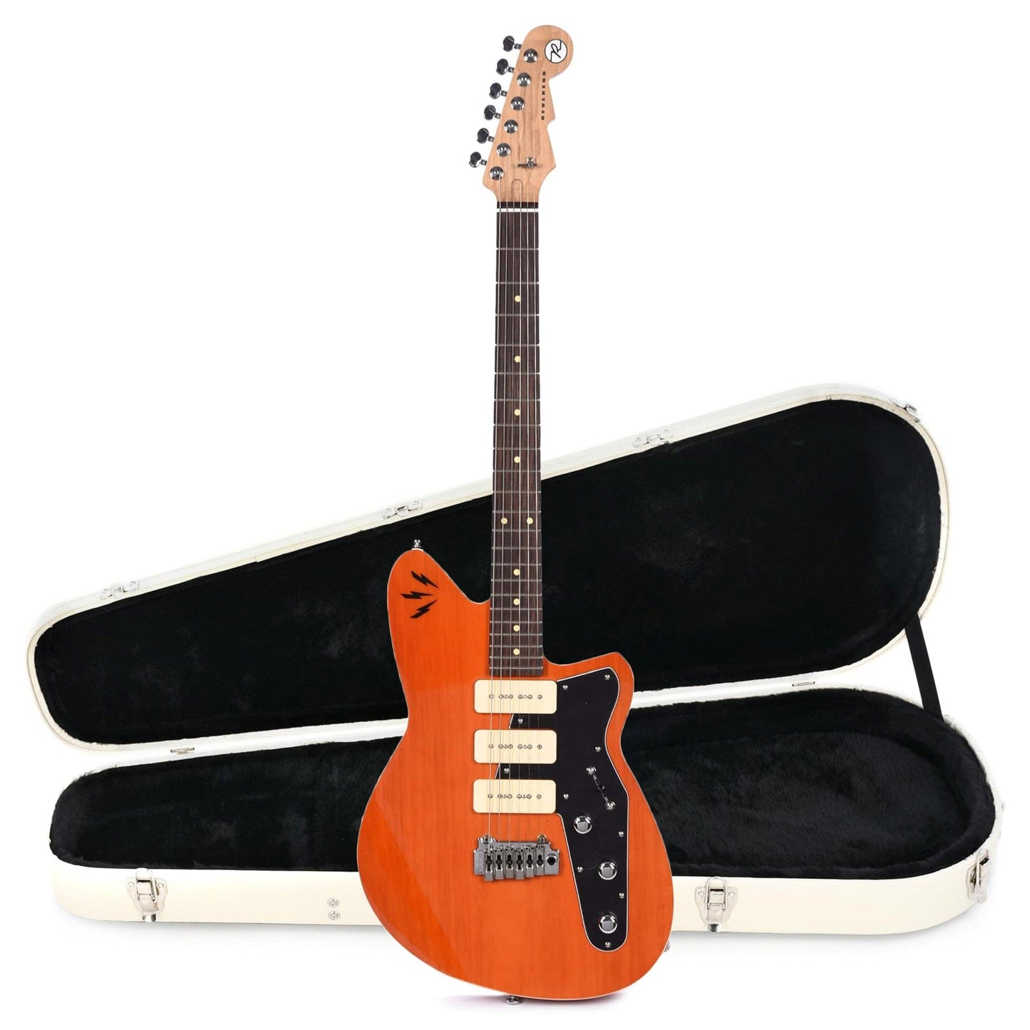 Reverend Ron Asheton Jetsteam 390 Rock Orange Hardshell Case Bundle Electric Guitars / Solid Body