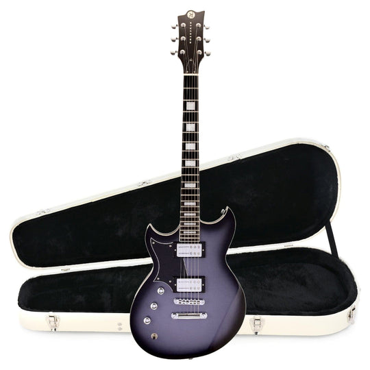 Reverend Sensei RA Periwinkle Burst LEFTY Hardshell Case Bundle Electric Guitars / Solid Body
