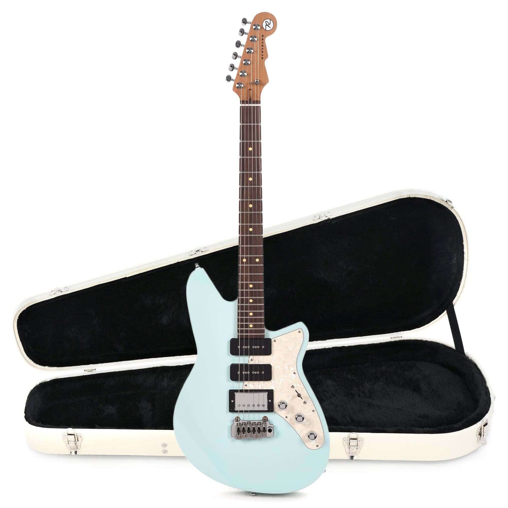 Reverend Six Gun HPP Chronic Blue Hardshell Case Bundle Electric Guitars / Solid Body