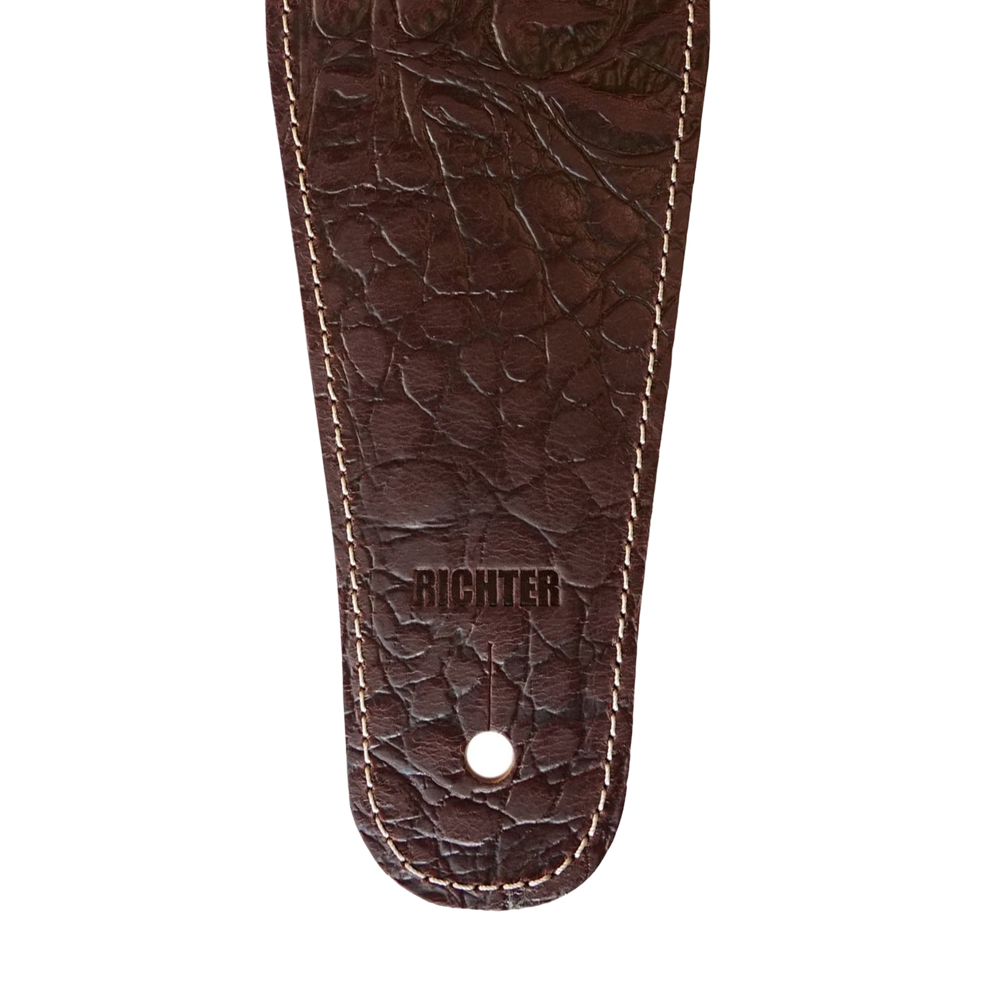 Richter Beavertail Guitar Strap Genuine Leather Padded Cayman Brown Bass Guitars