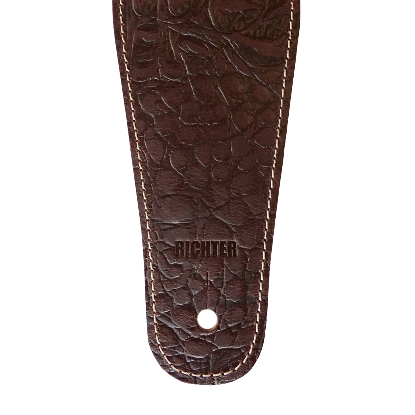 Richter Beavertail Guitar Strap Genuine Leather Padded Cayman Brown Bass Guitars