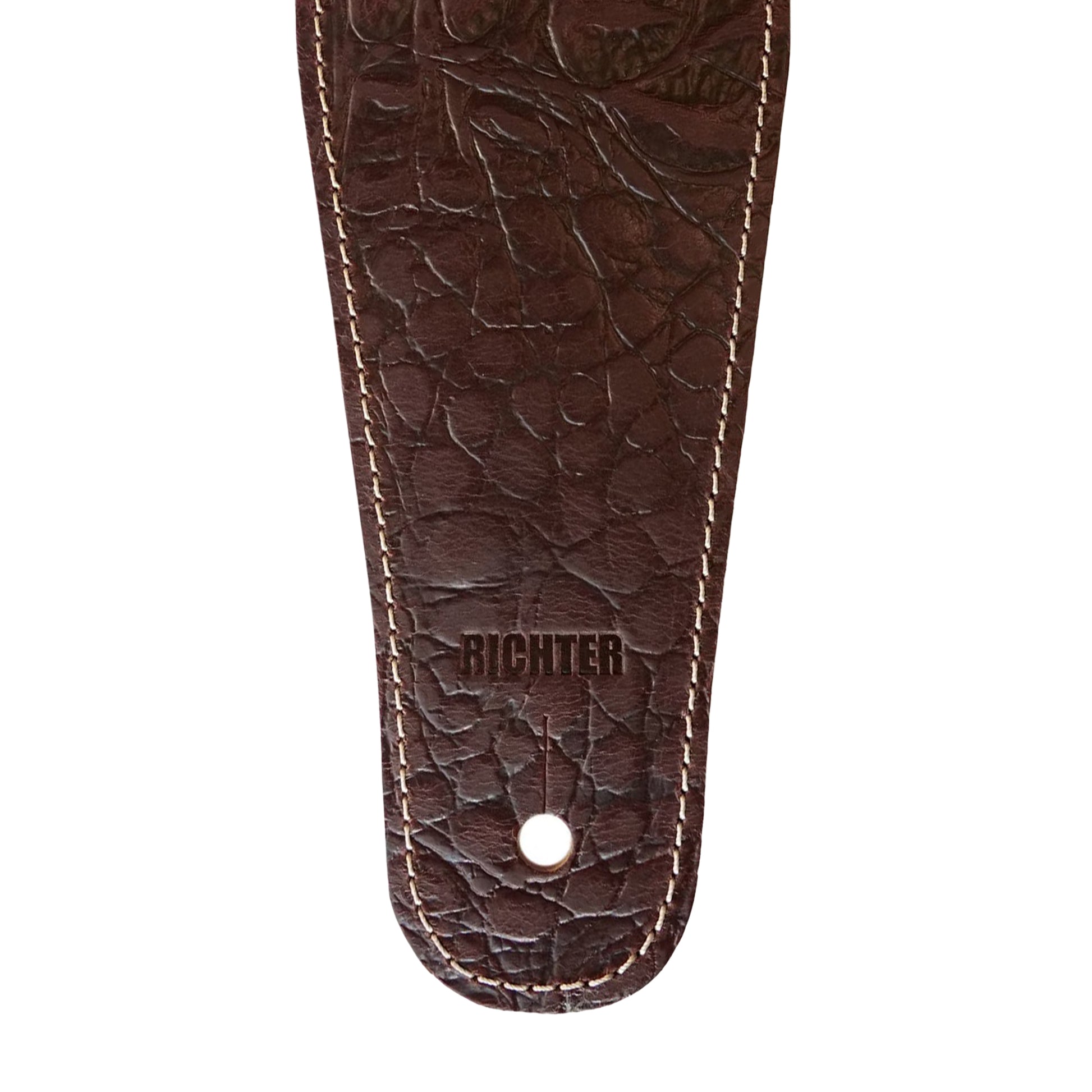 Richter Beavertail Guitar Strap Genuine Leather Padded Cayman Brown Bass Guitars