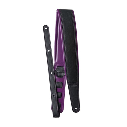 Richter Springbreak I Nappa Guitar Strap Genuine Leather Padded Black / Violet Straps