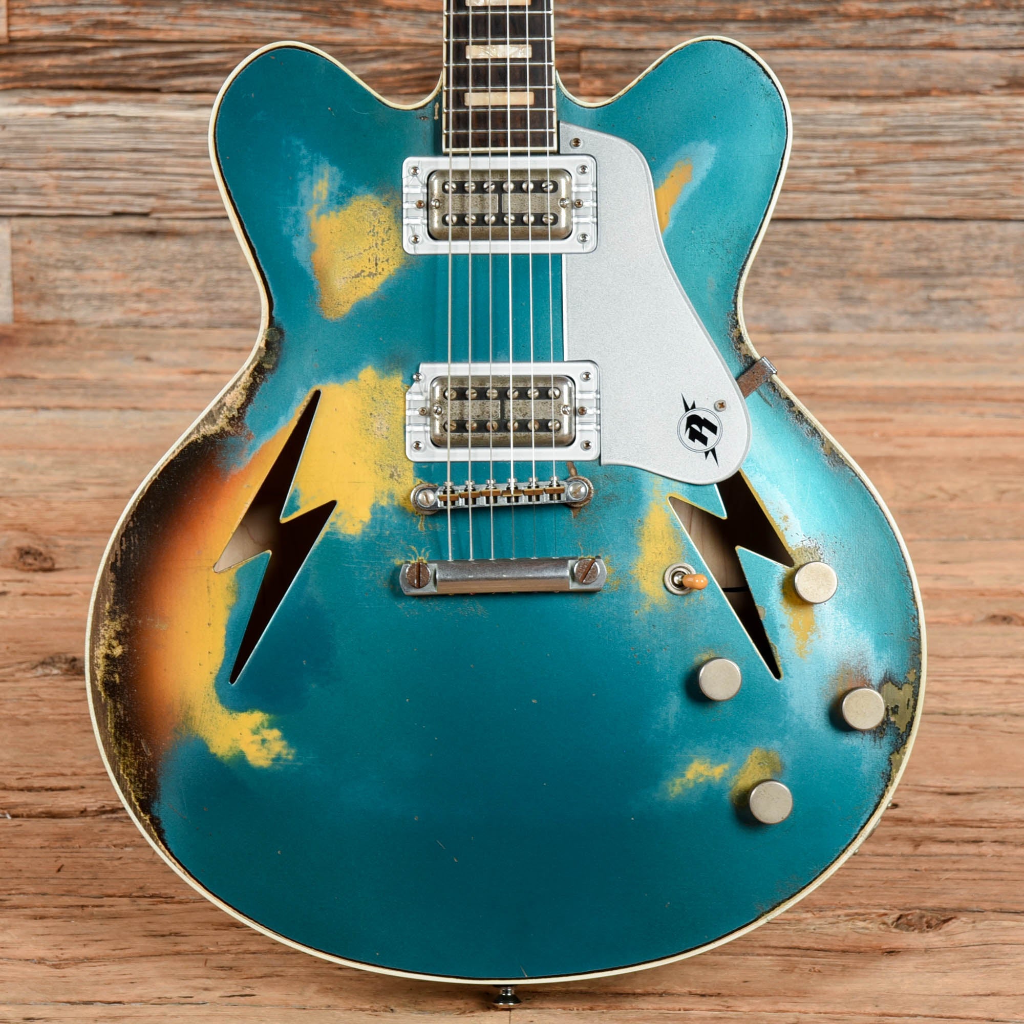 Rock N Roll Relics Lightning Blue over Sunburst 2021 Electric Guitars / Semi-Hollow