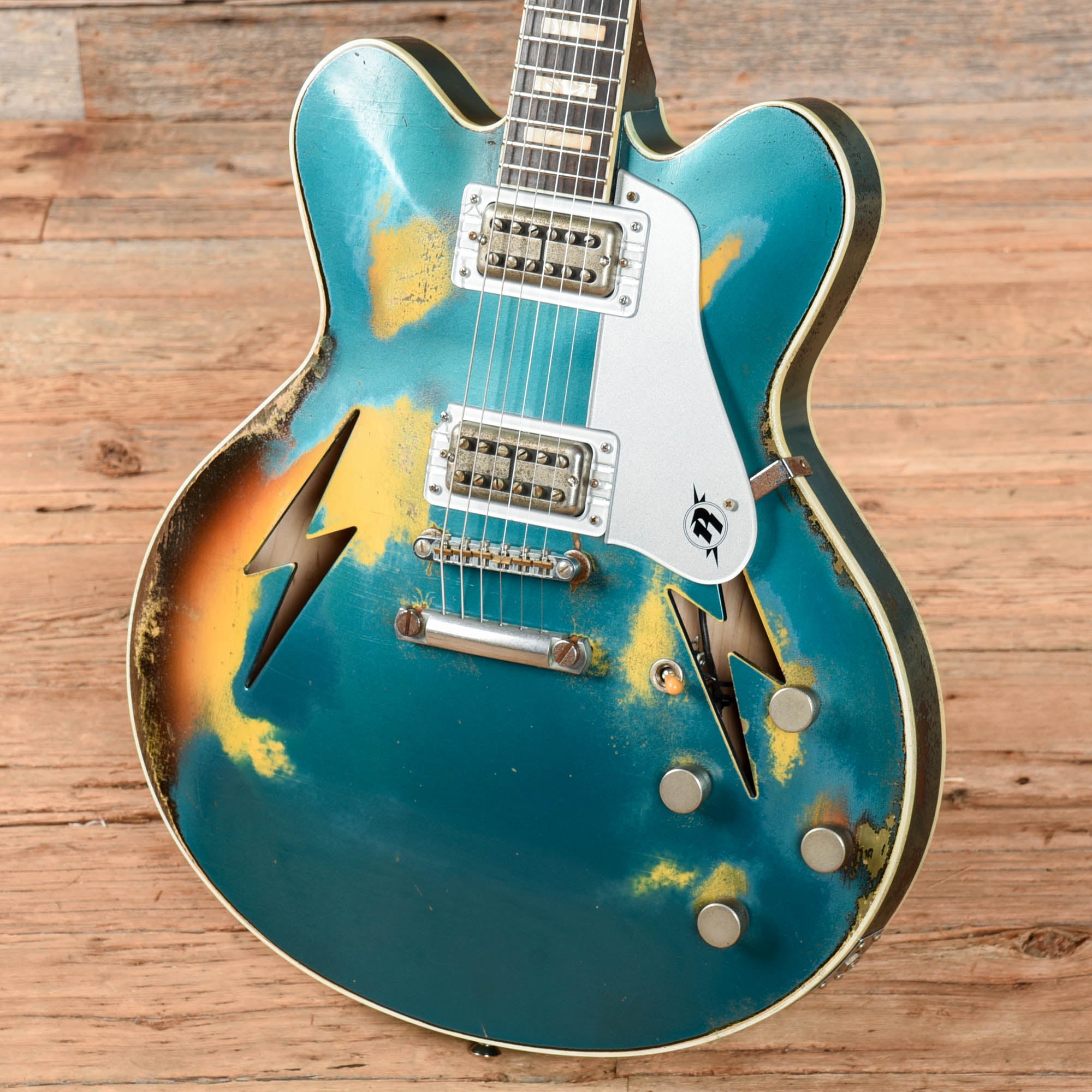 Rock N Roll Relics Lightning Blue over Sunburst 2021 Electric Guitars / Semi-Hollow
