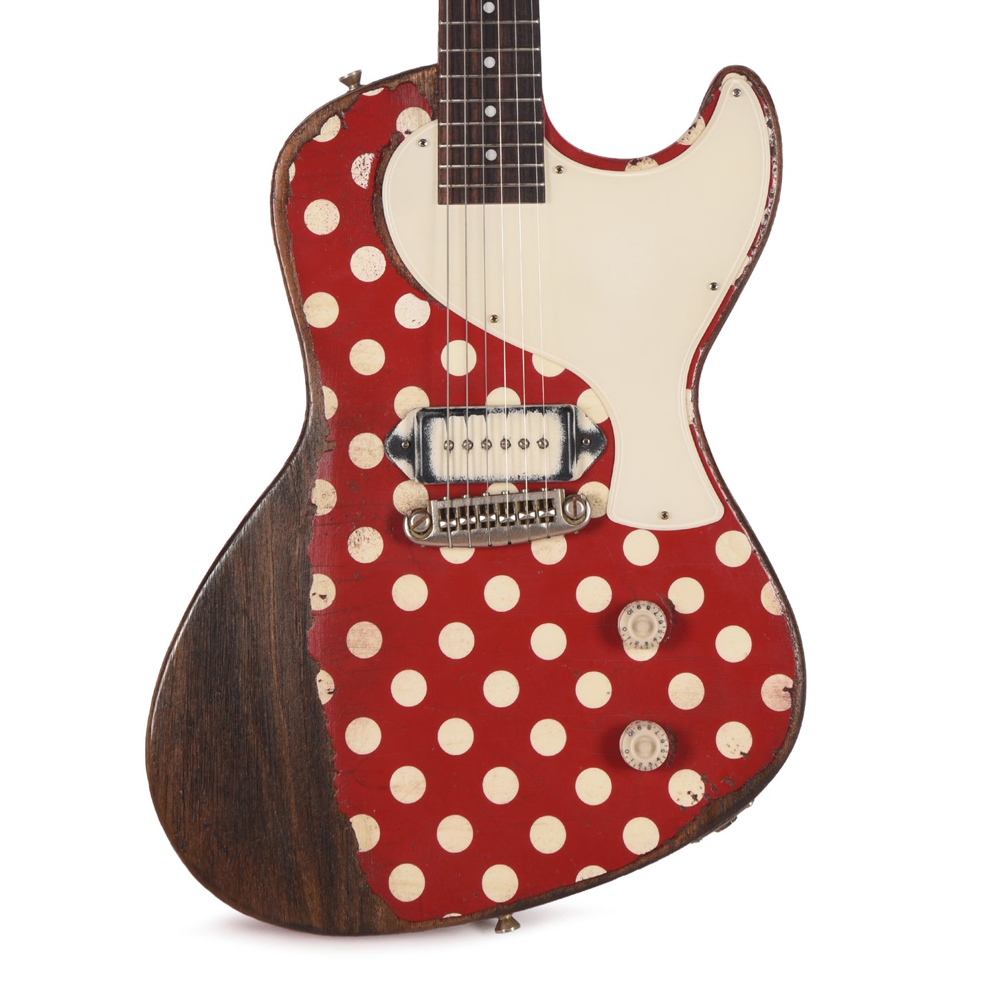 Rock N Roll Relics Revenge Jr Red & Aged White Polka Dots Heavy Aged Master Built by Billy Rowe w/"Dirty Dog" Dog Ear P90 Electric Guitars / Solid Body