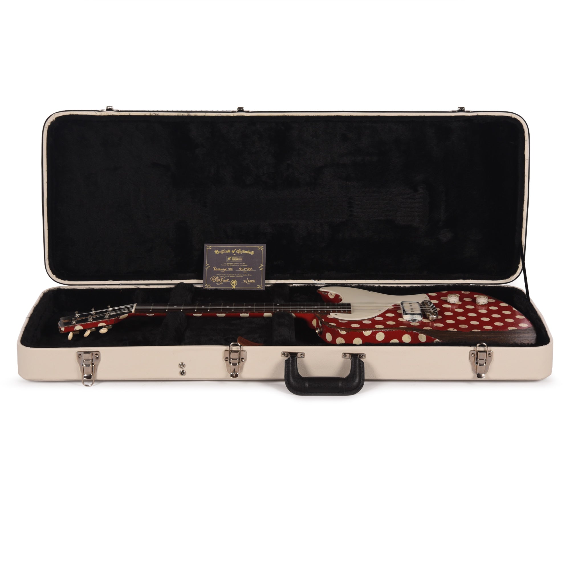Rock N Roll Relics Revenge Jr Red & Aged White Polka Dots Heavy Aged Master Built by Billy Rowe w/