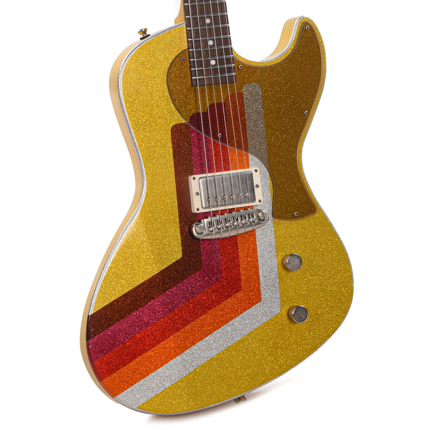 Rock n Roll Relics Revenge Jr Van Series "Fall" Yellow/Gold Sparkle w/Humbucker Electric Guitars / Solid Body