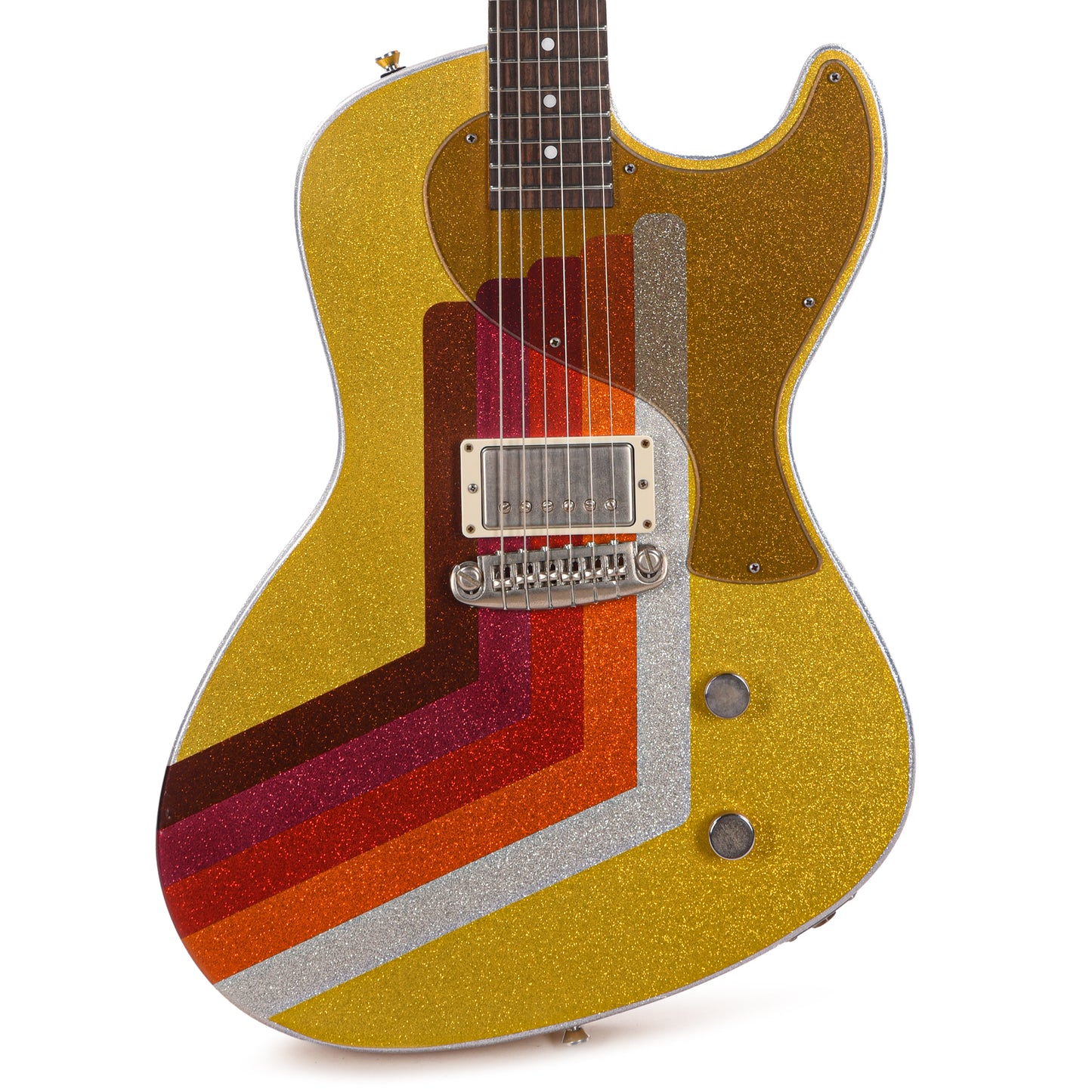 Rock n Roll Relics Revenge Jr Van Series "Fall" Yellow/Gold Sparkle w/Humbucker Electric Guitars / Solid Body