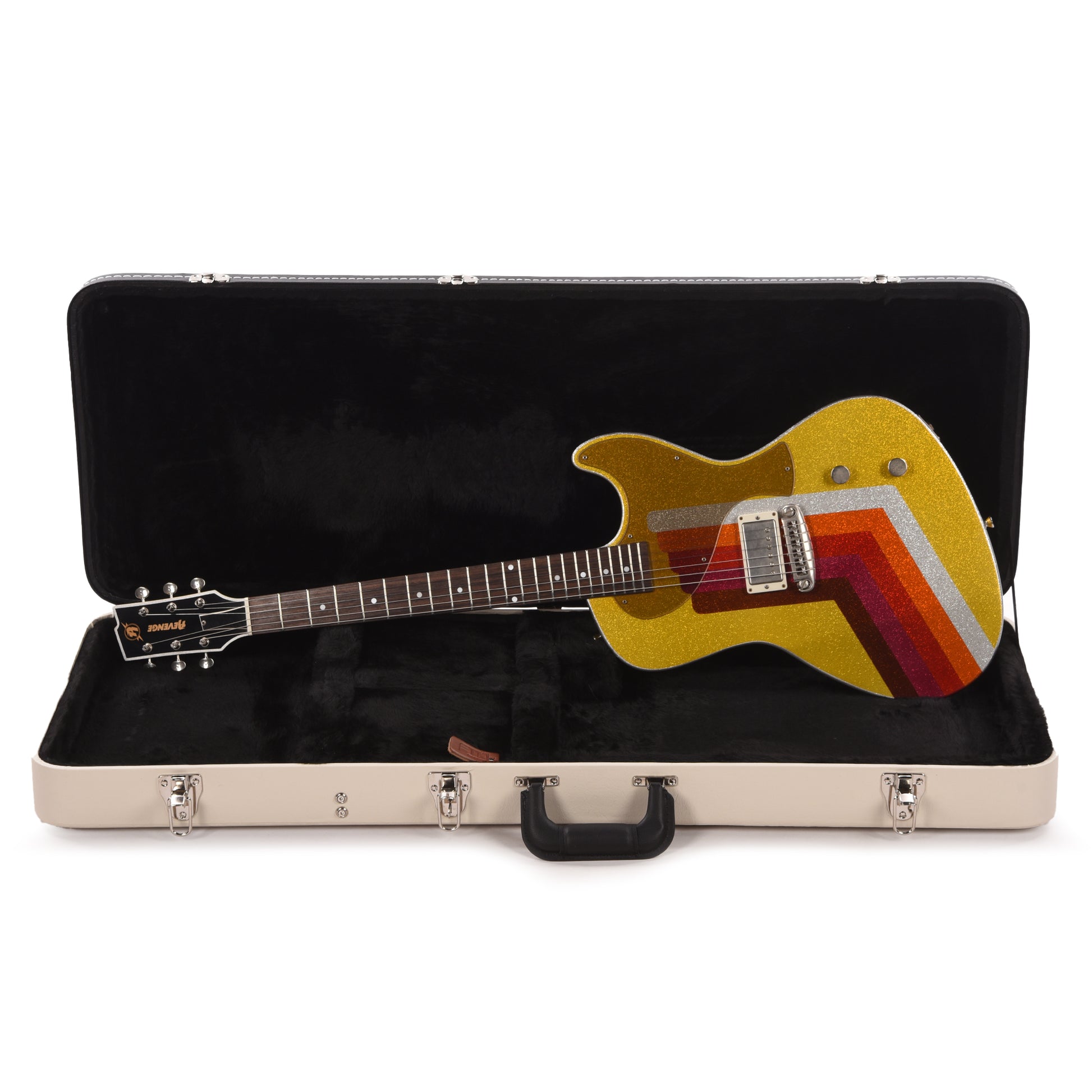 Rock n Roll Relics Revenge Jr Van Series "Fall" Yellow/Gold Sparkle w/Humbucker Electric Guitars / Solid Body